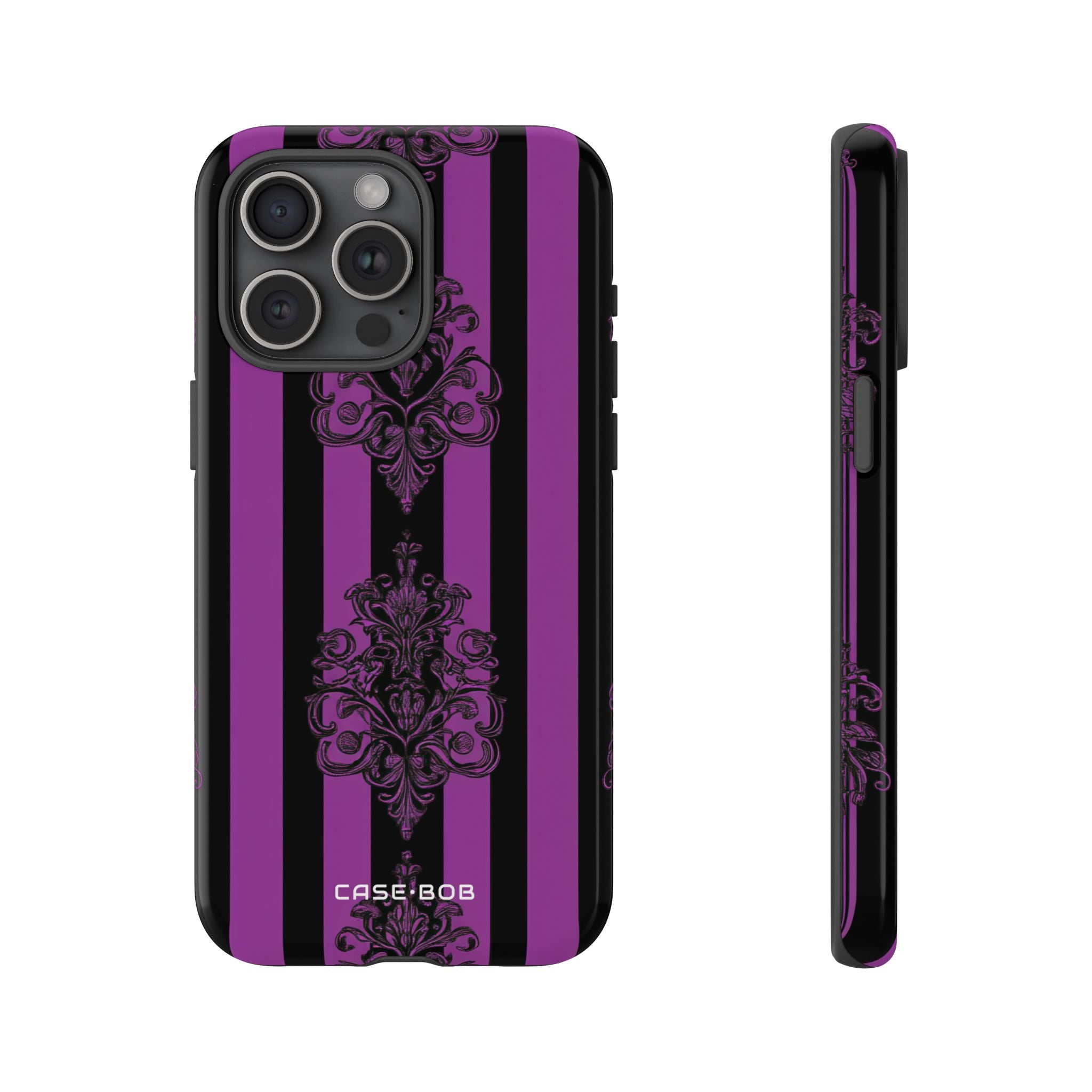 Damast Elegance Paars iPhone 15 Pro Max Cover - Tough