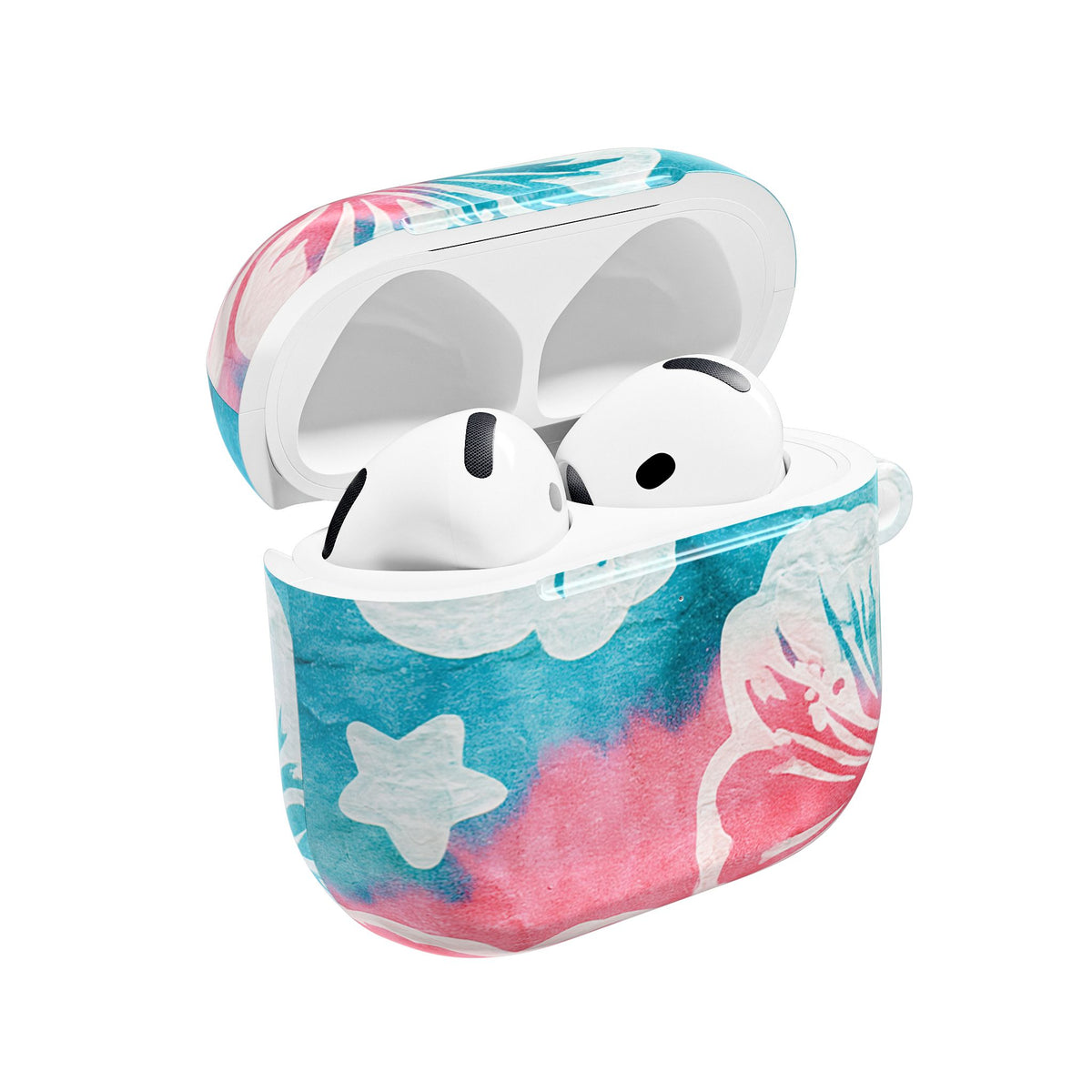 Tropical Hibiscus Bloom · Hard Case for AirPods & AirPods Pro · Teal