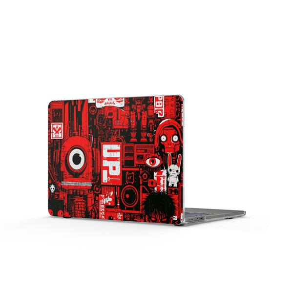 Neo Mecha Collage · Clear Hard Case for MacBook · Red