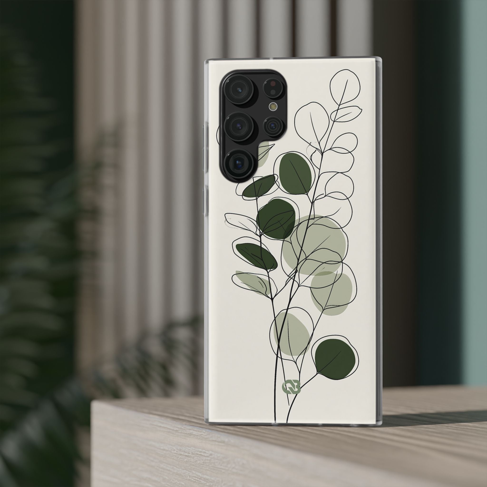 Green Lite Phone Case for Samsung - Muted Eucalyptus Sketch