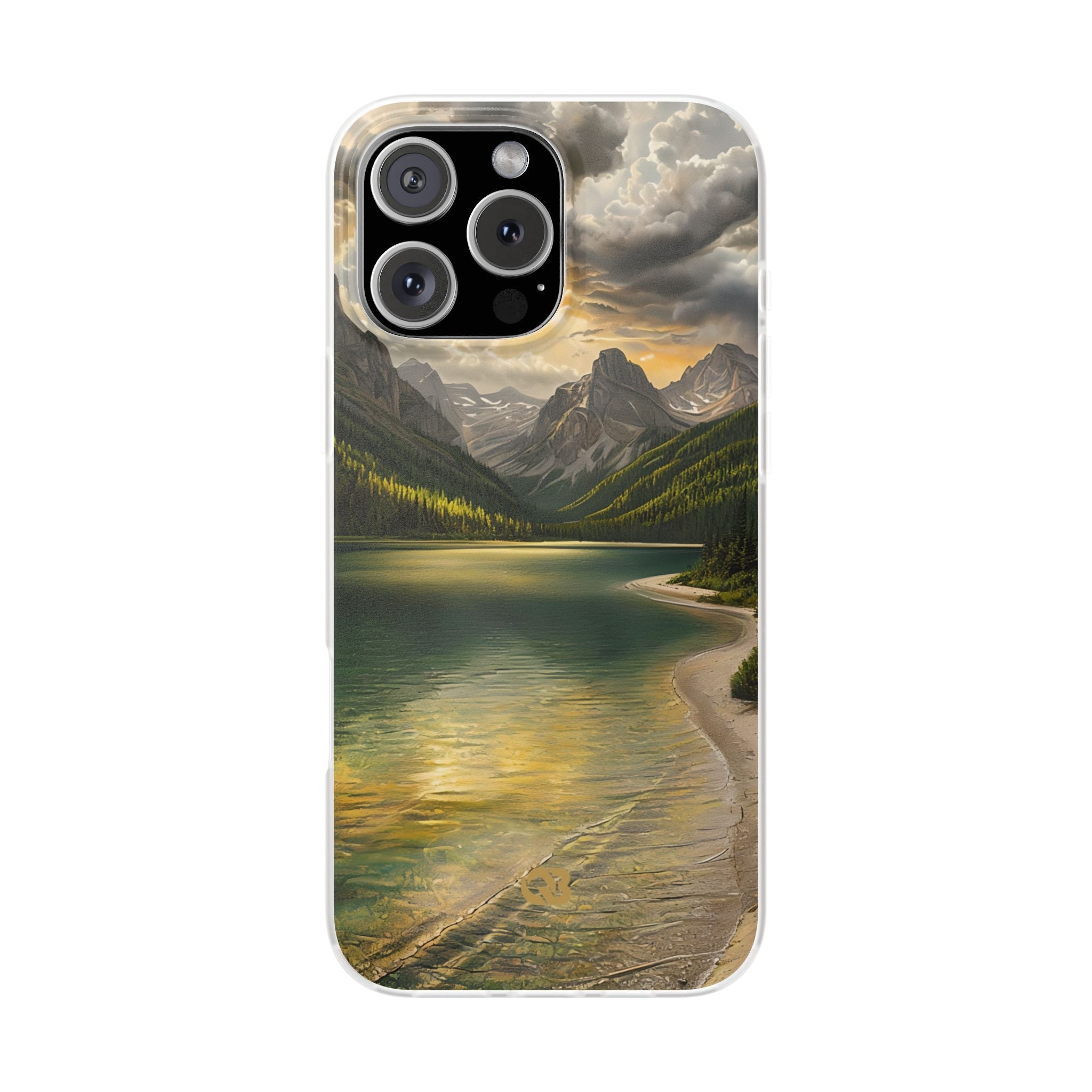 Gilded Mountain Lake · Soft Phone Case for iPhone