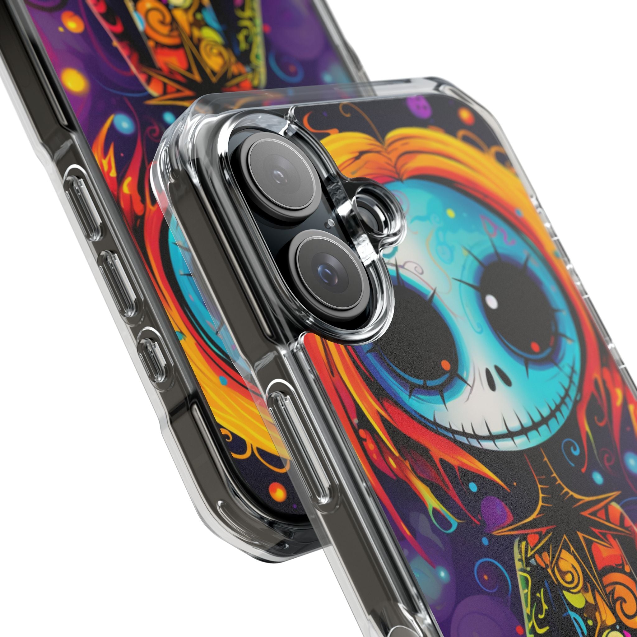 Blue Skull Swirl iPhone 16 Case - Impact - CASE•BOB