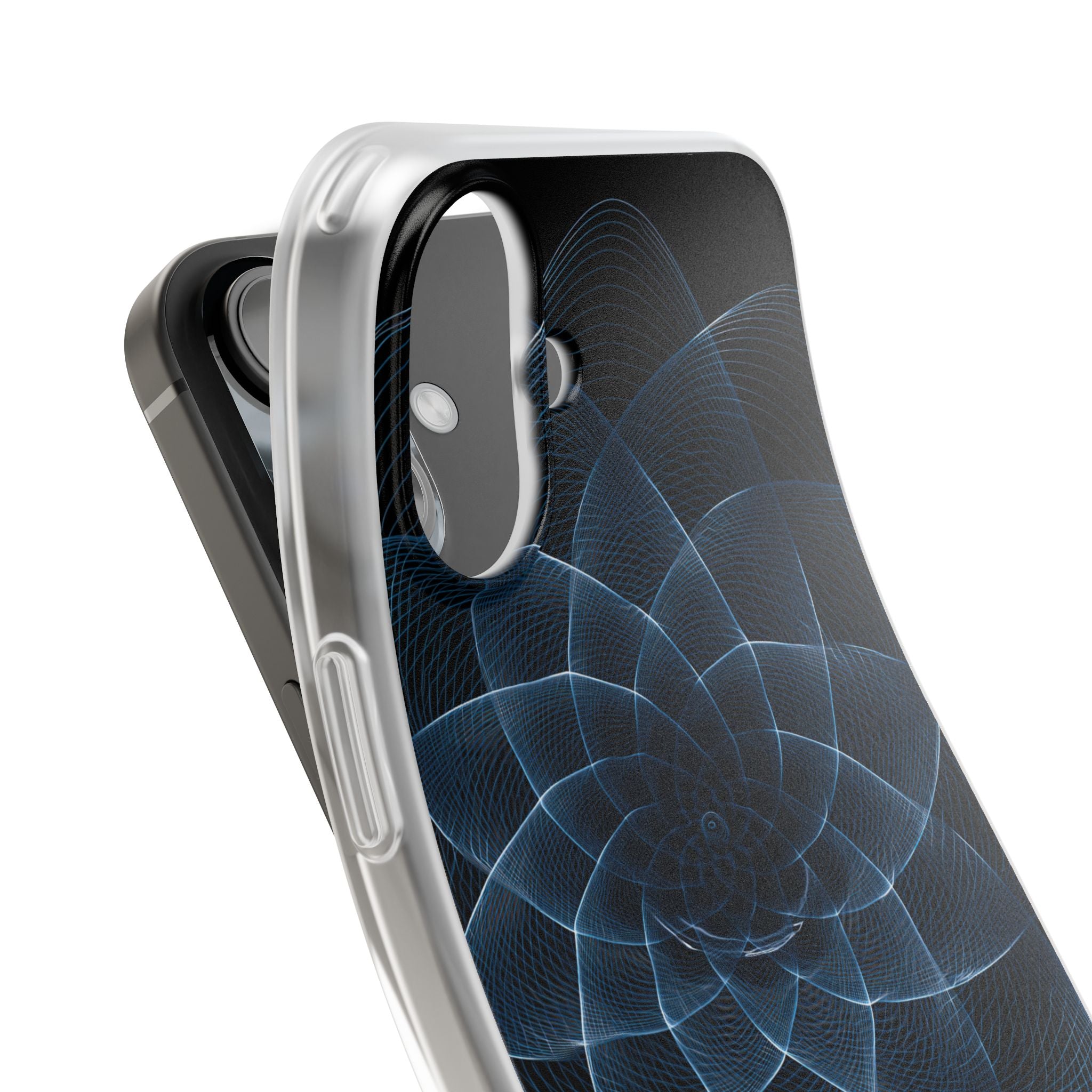 Blue Lite Phone Case for iPhone - Cobalt Geometric Bloom
