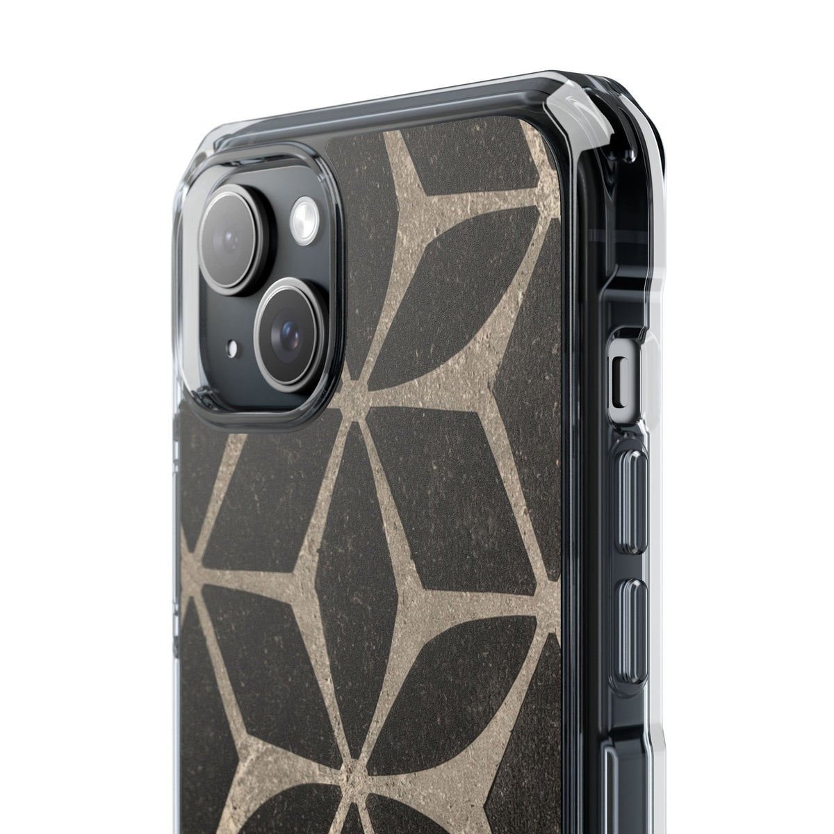 Concrete Mosaic Star · Clear Impact Magnetic Phone Case for iPhone · Black