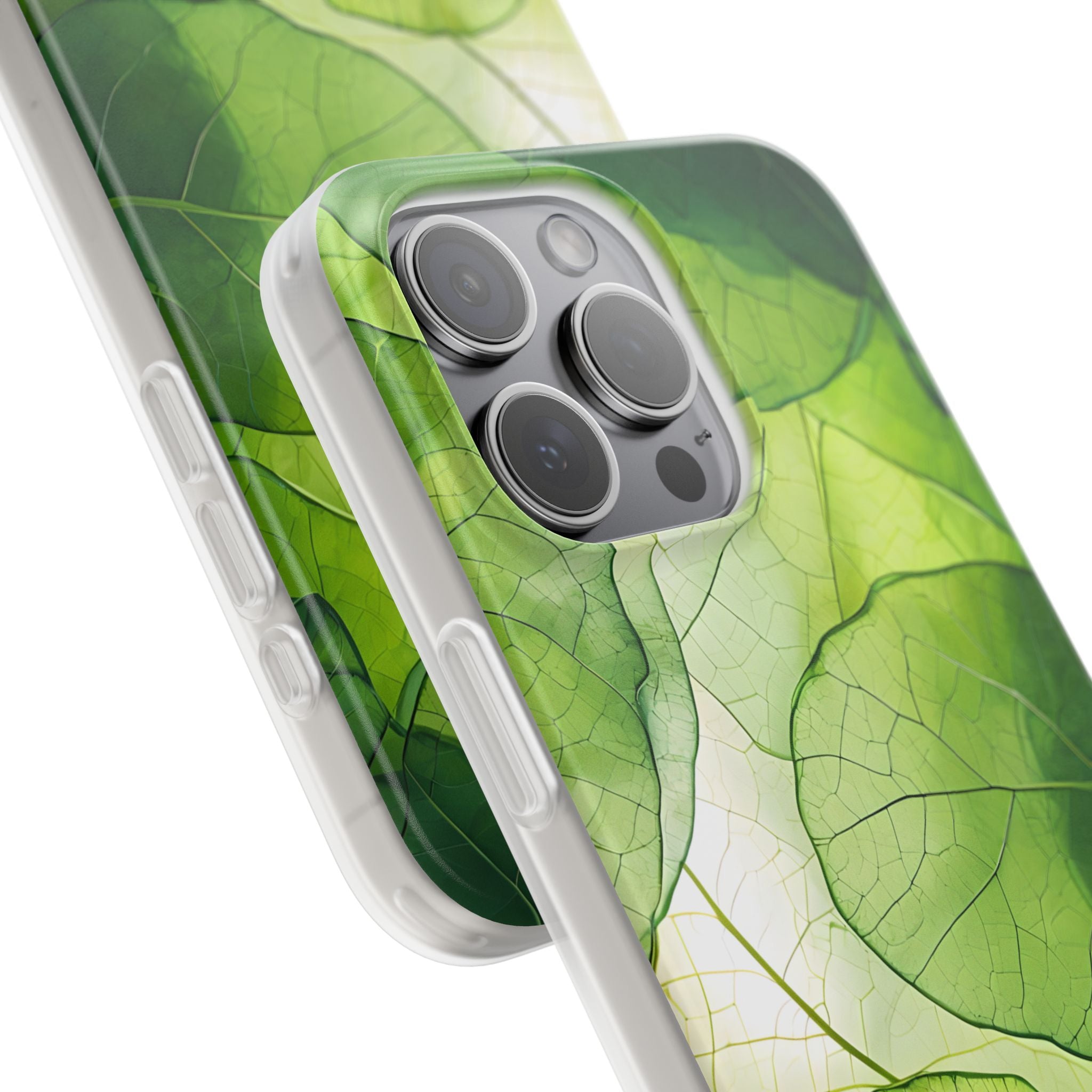 Emerald Leaf Veins · Soft Phone Case for iPhone