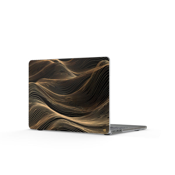 Gilded Ridge Lines · Clear Hard Case for MacBook · Black