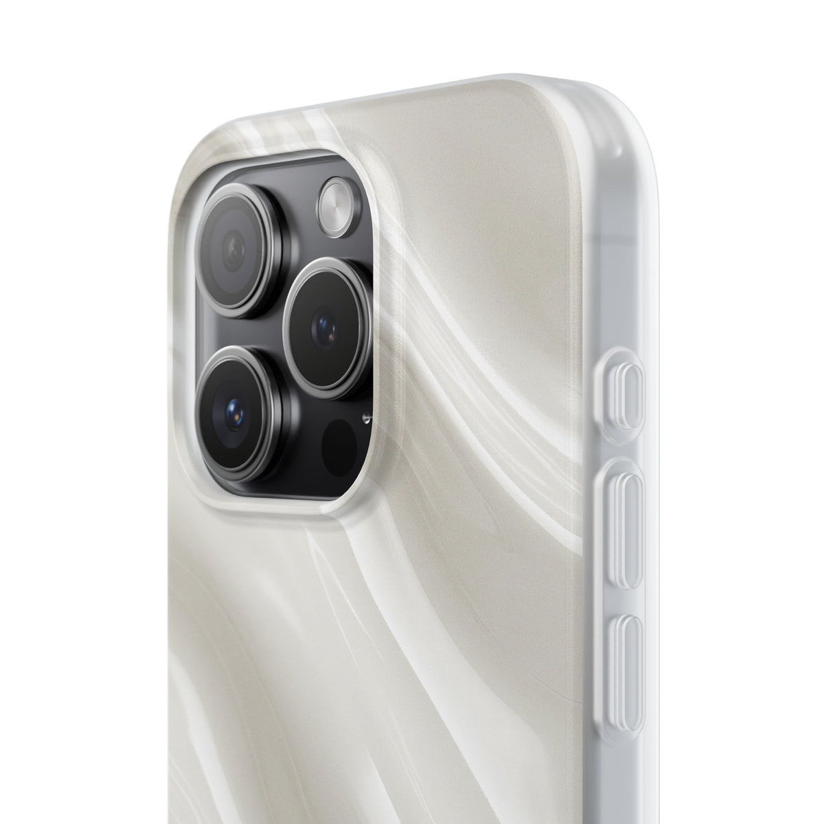 White Lite Phone Case for iPhone - Polished Ivory Wave
