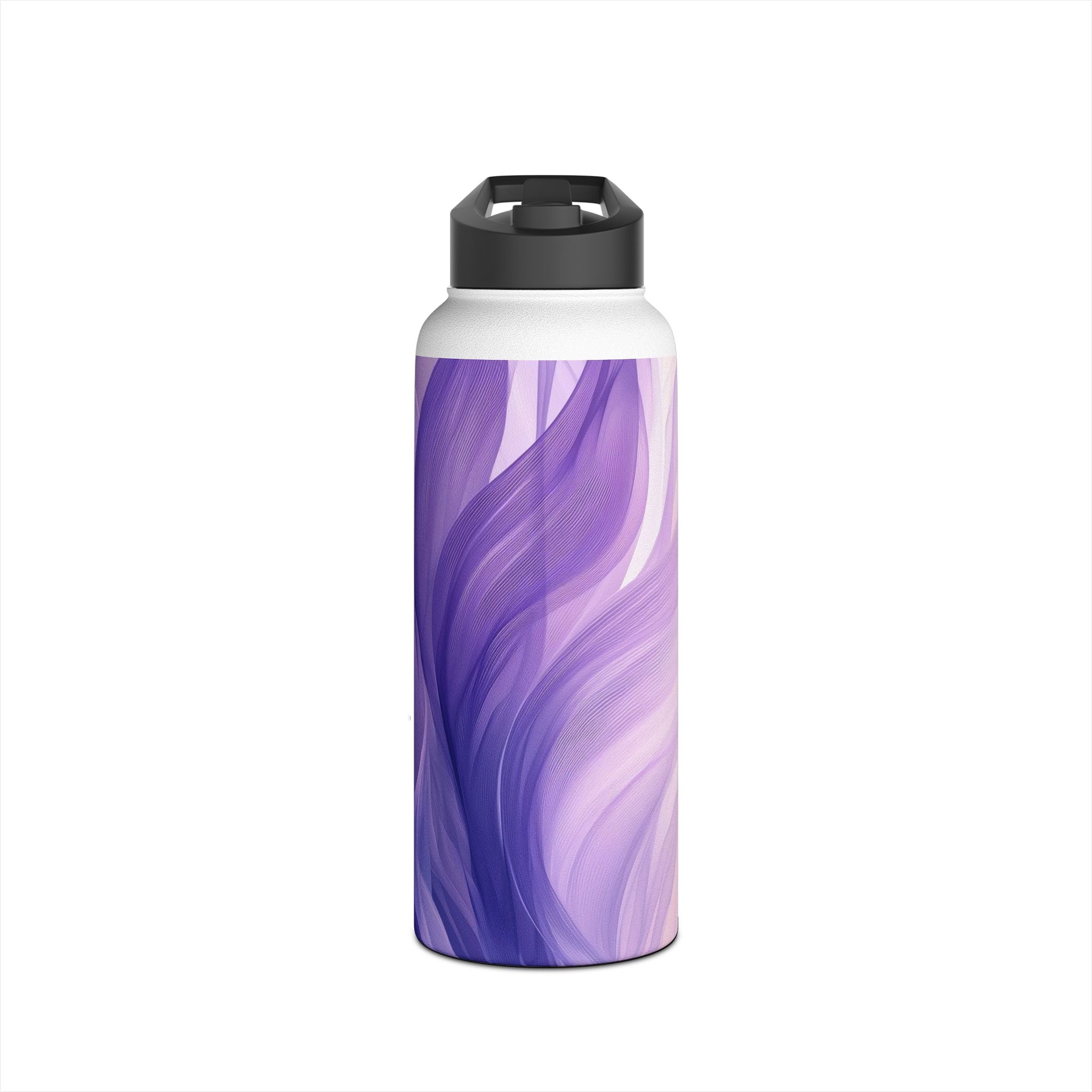 Purple Ribbons - Stainless Steel Water Bottle