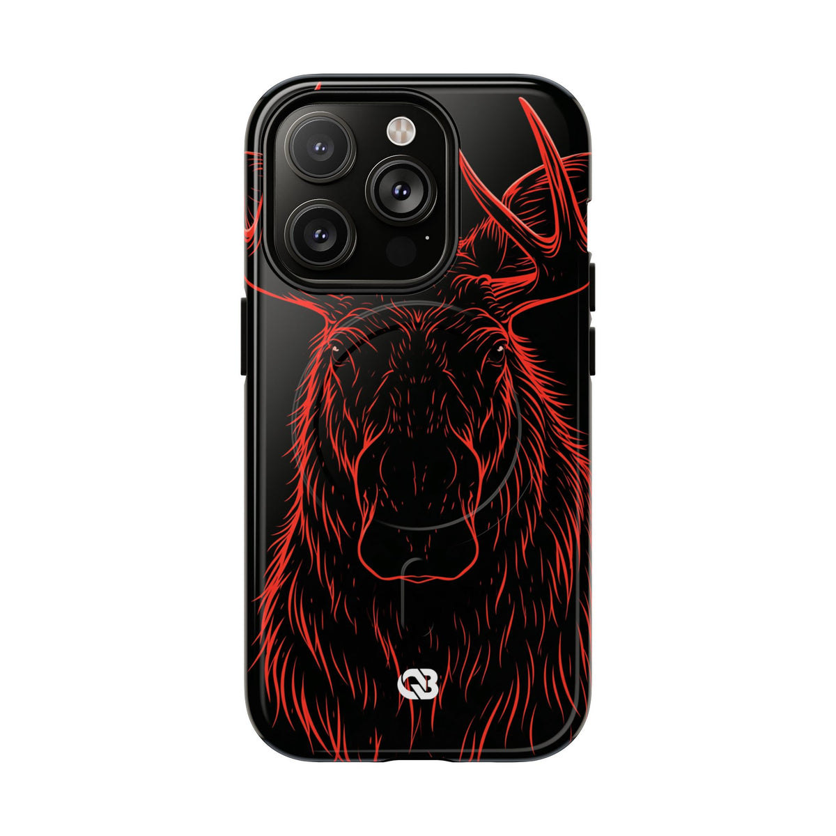 Crimson Horizon Moose · Tough 2.0 Magnetic Phone Case for iPhone · Black