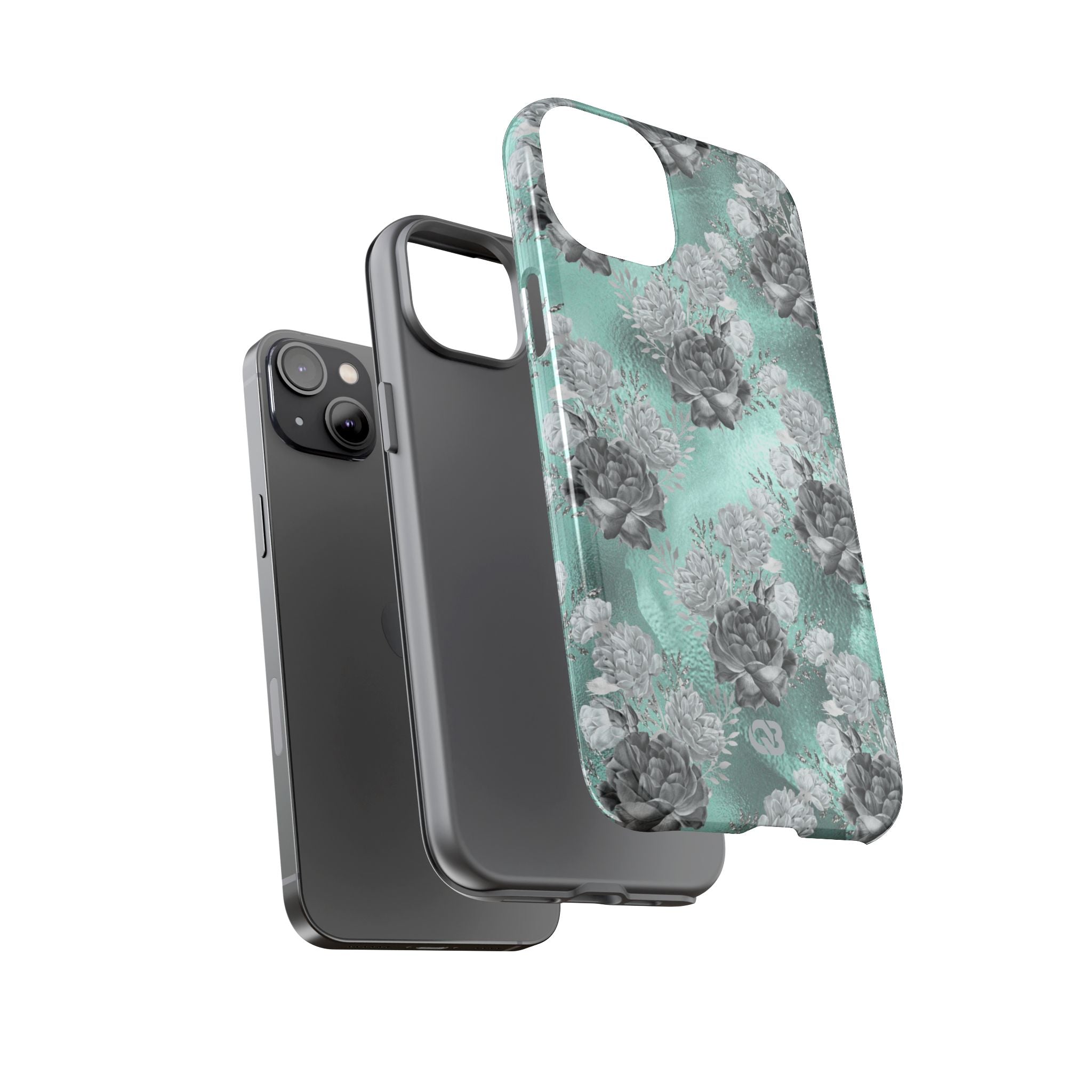 Frost Mint Floral · Tough Capa para iPhone