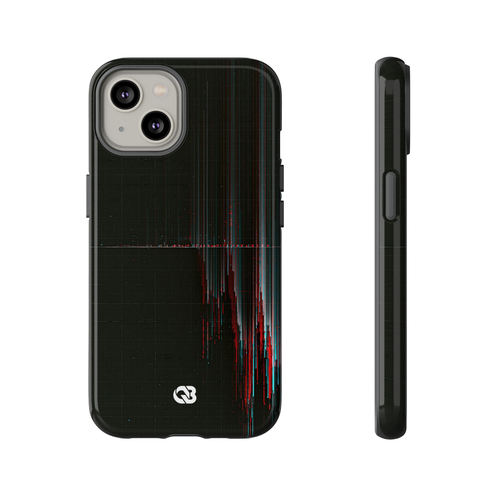 Black Tough Phone Case for iPhone - Corrupted Data Stream
