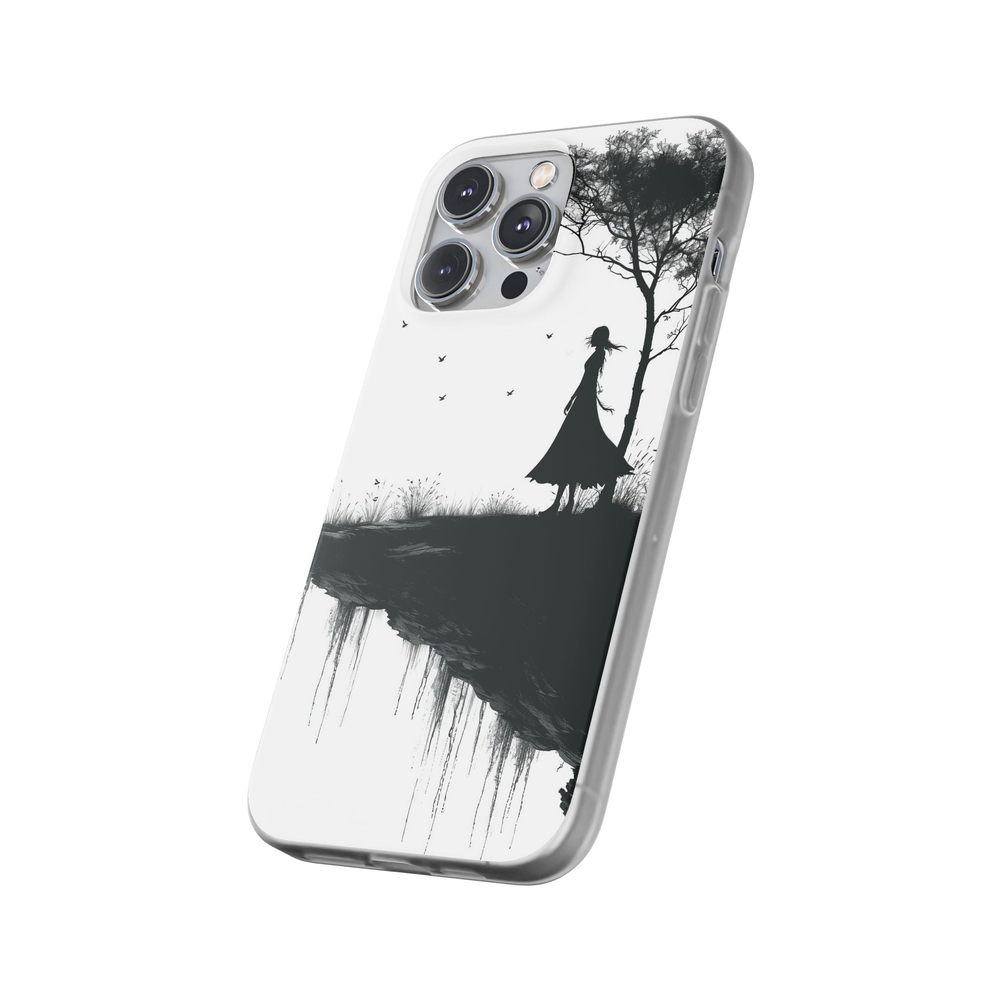 Cliffside Silhouette iPhone 14 Pro Max -pehmeä suojakotelo