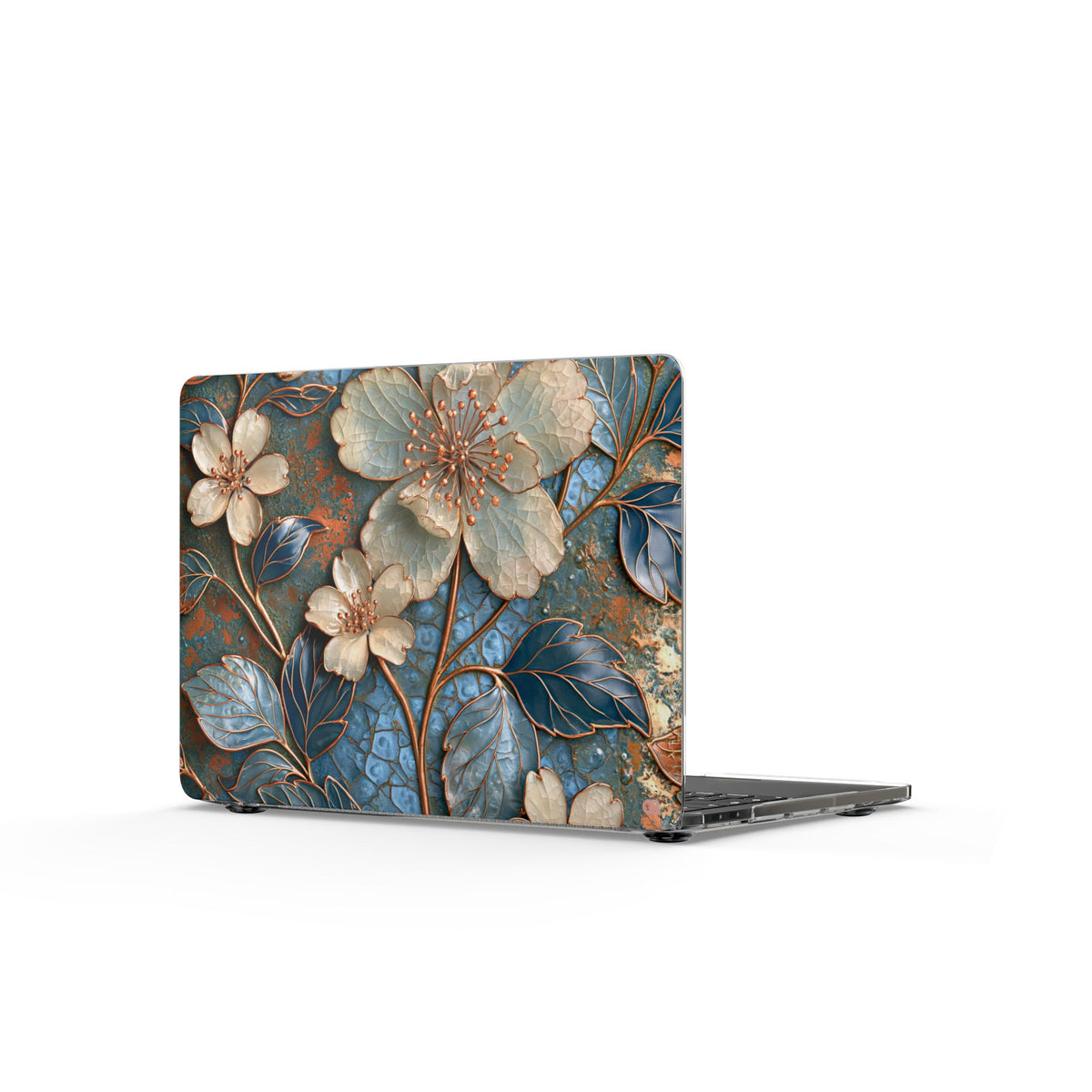Gilded Blossom Reverie · Clear Hard Case for MacBook · Teal