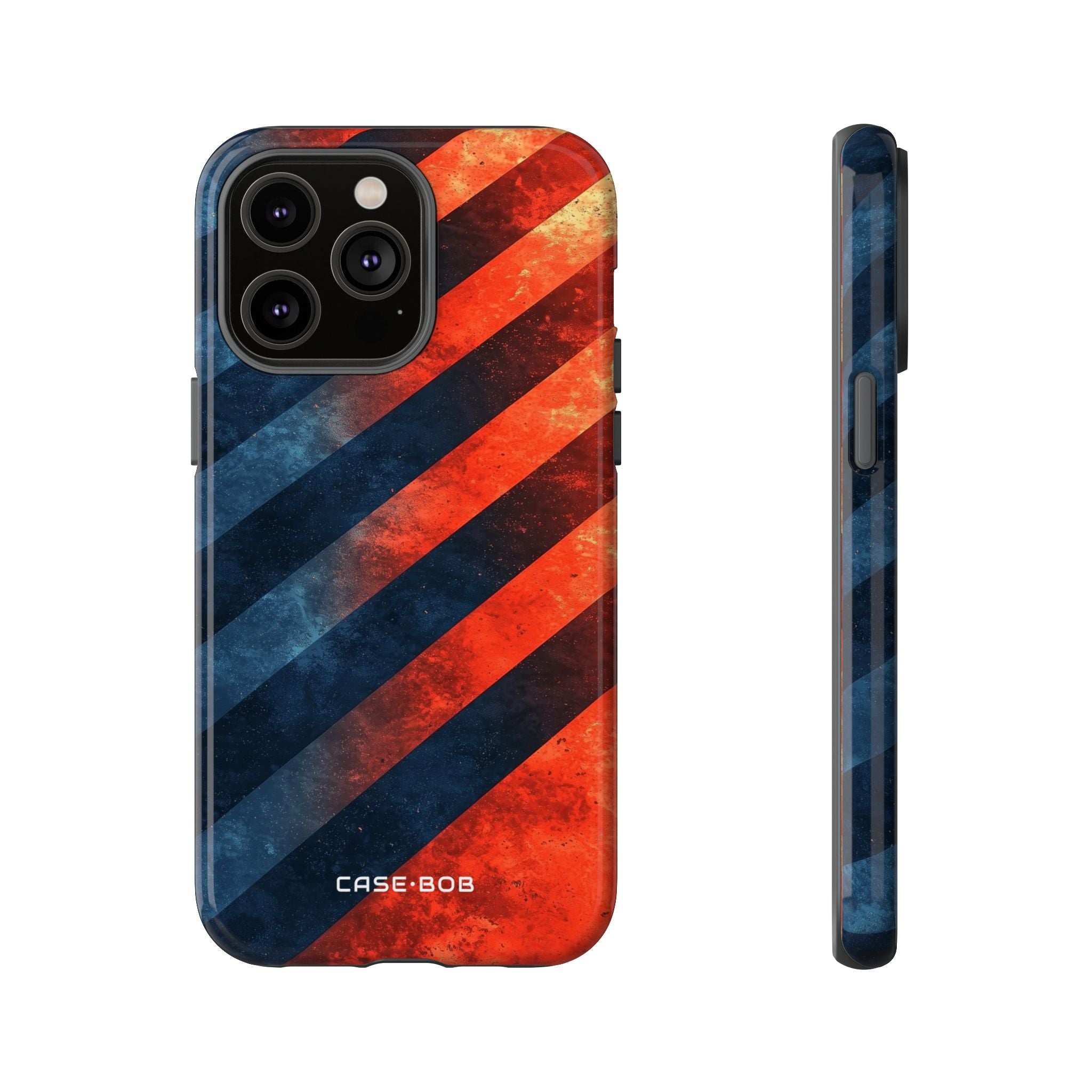 Diagonal Stripes Blaze iPhone 14 Pro Max Case - Tough