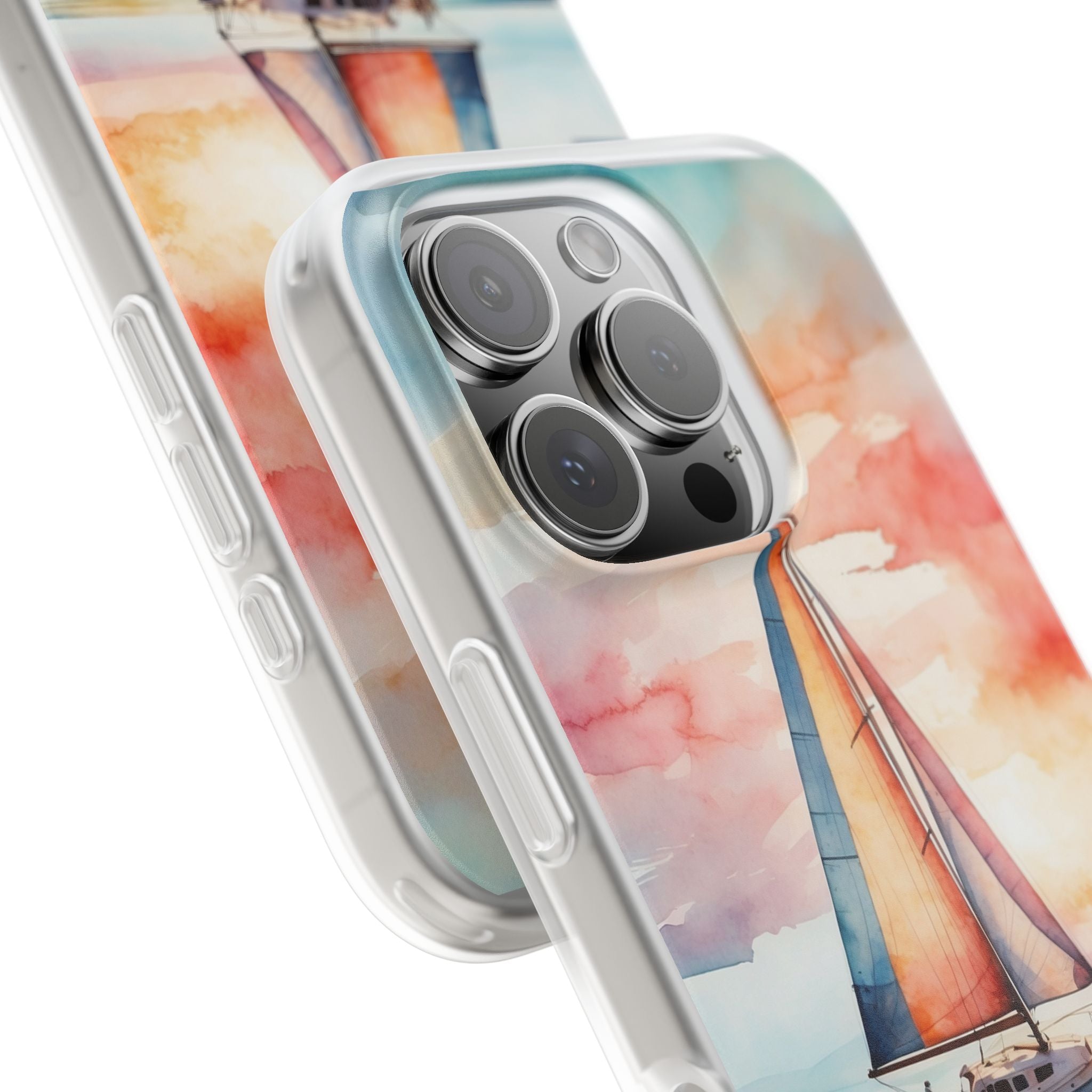 Crimson Horizon Sail · Soft Hoesje voor iPhone