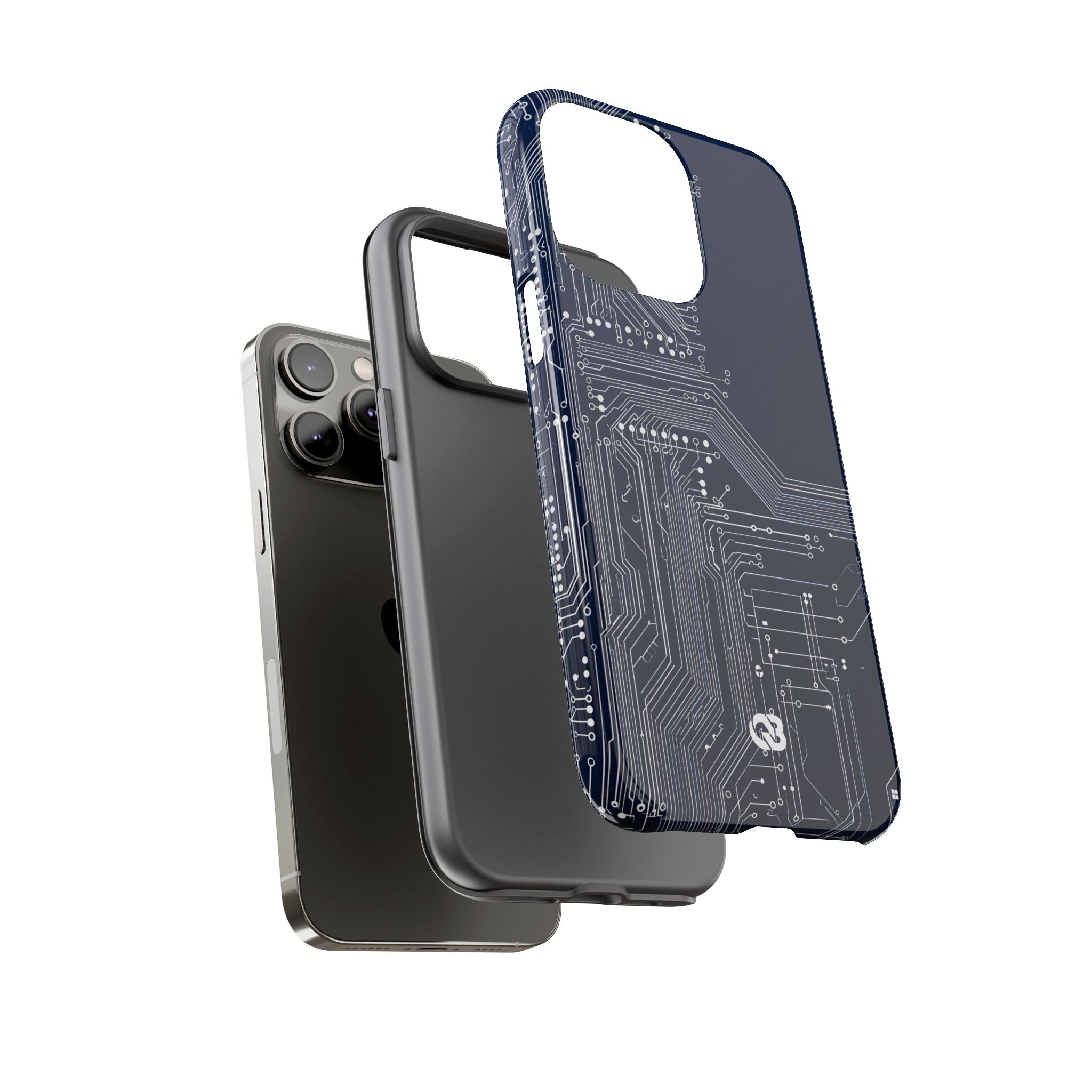 Blue Tough Phone Case for iPhone - Cobalt Data Stream
