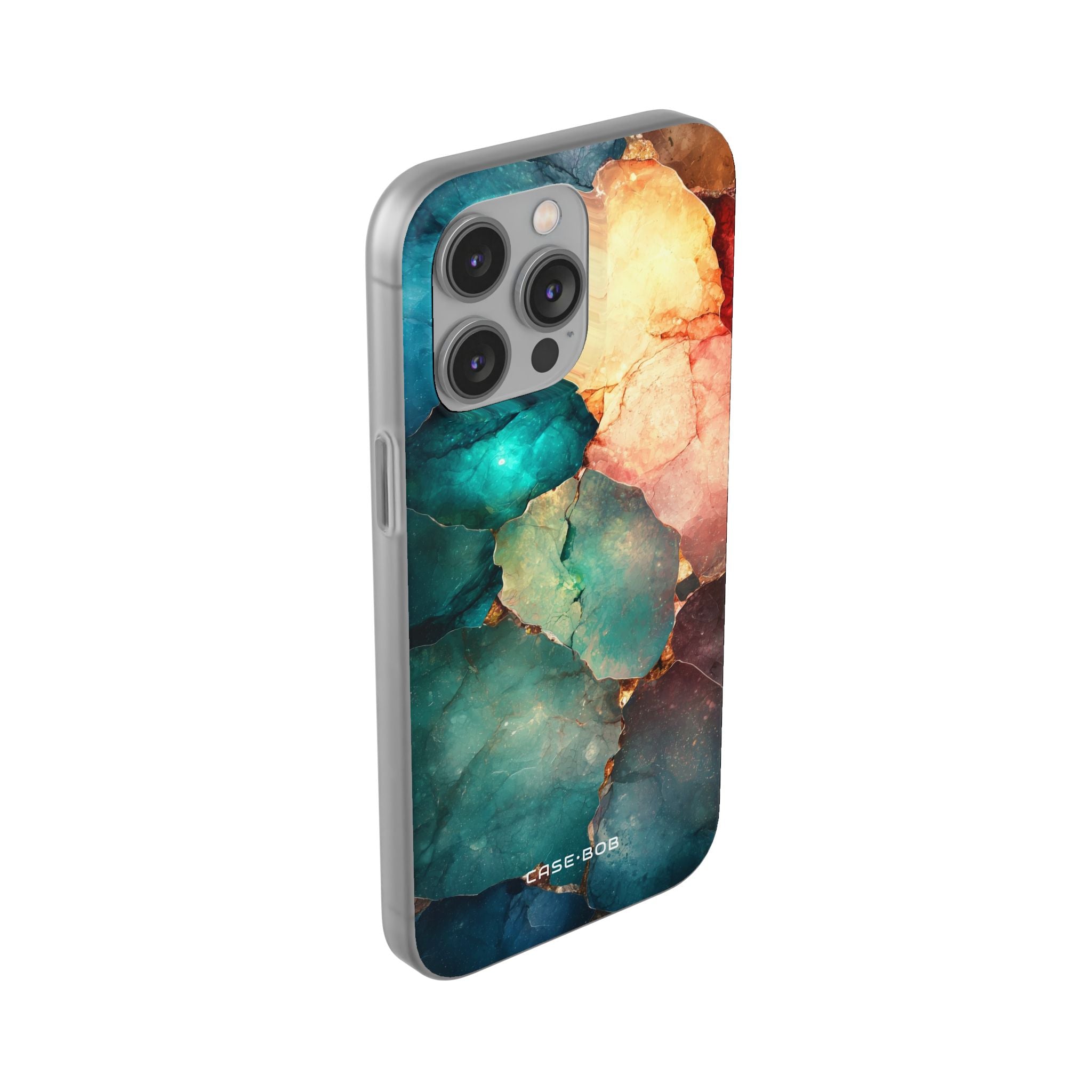 Teal Mosaic Veins iPhone 14 Pro Max Case - Soft