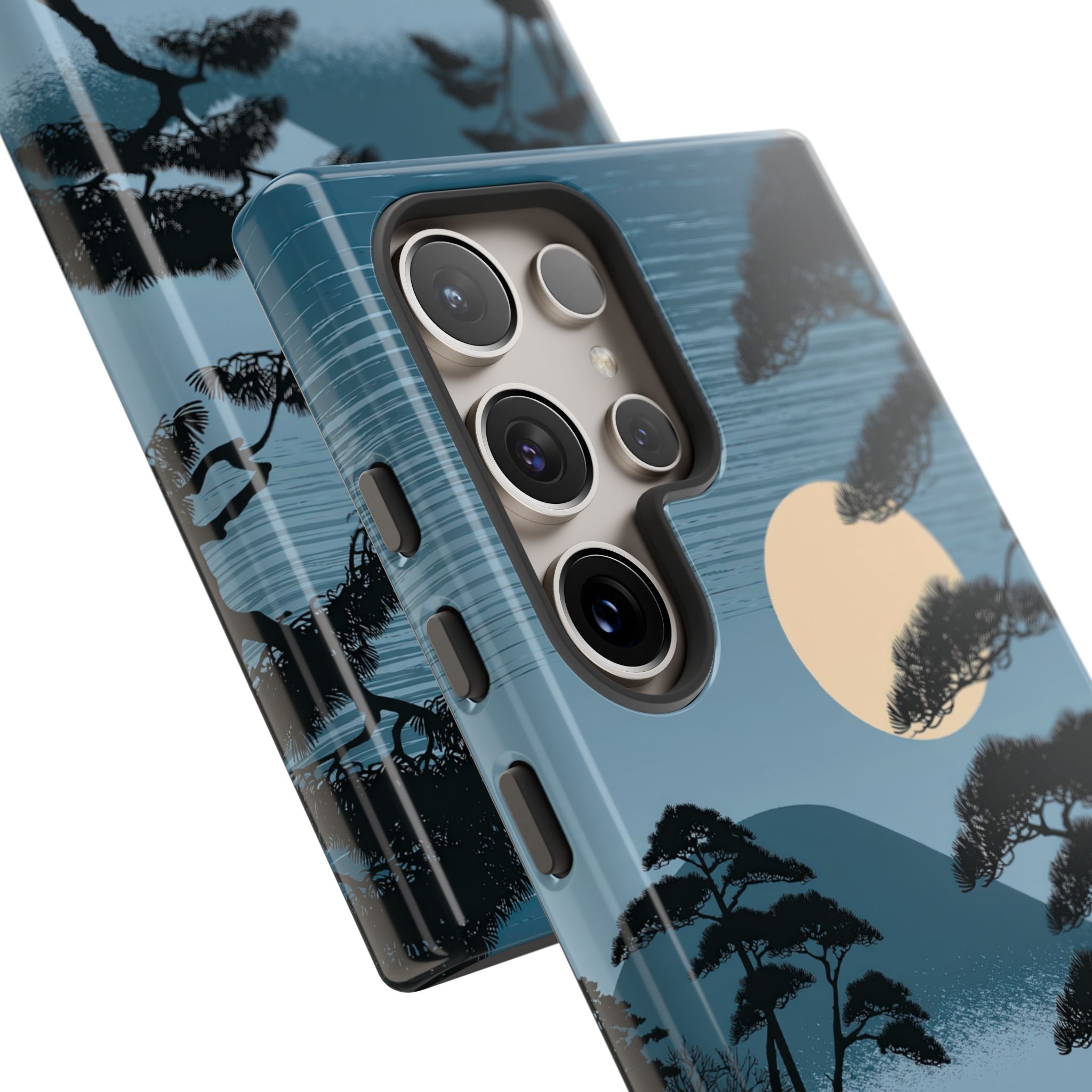 Blue Tough Phone Case for Samsung - Midnight Kyoto Pine