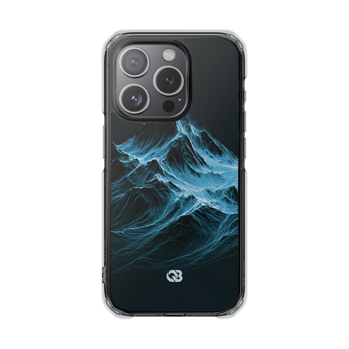 Nordic Frost Peak · Clear Impact Magnetic Phone Case for iPhone · Blue