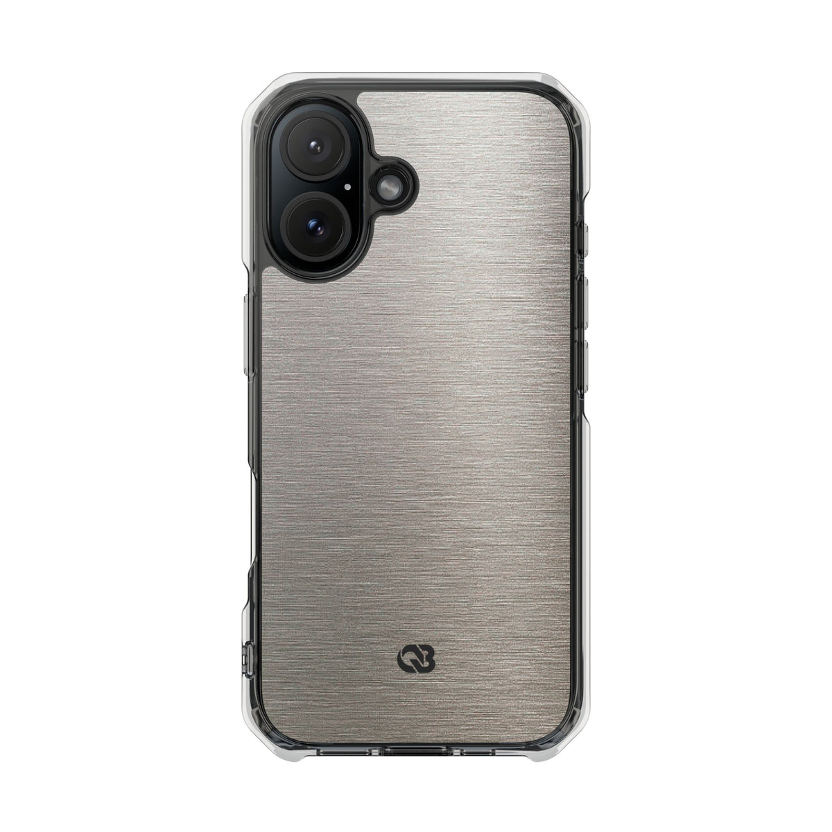 Brushed Silver Alloy · Clear Impact Magnetic Phone Case for iPhone · Silver