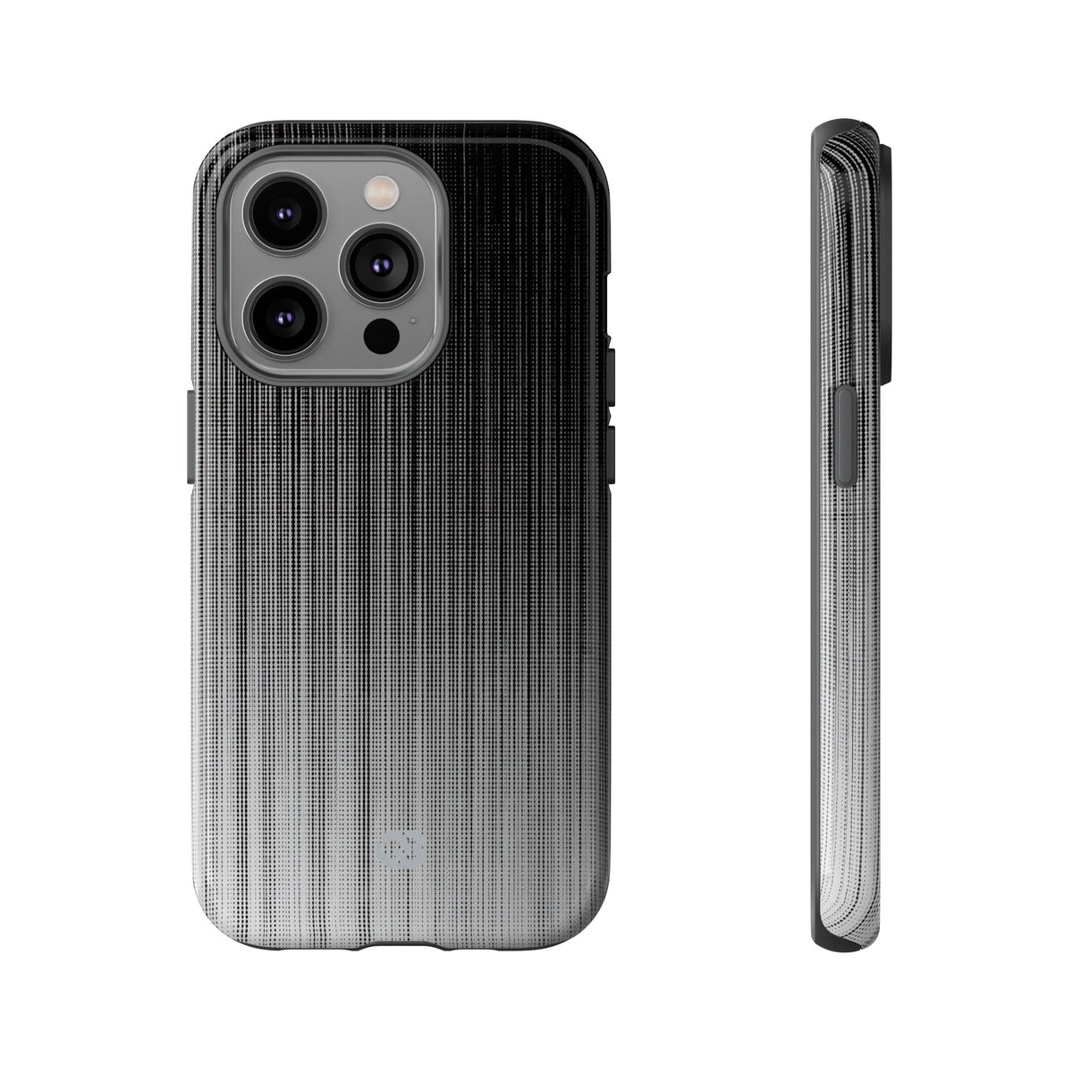 Grey Tough Phone Case for iPhone - Static Vertical Dither