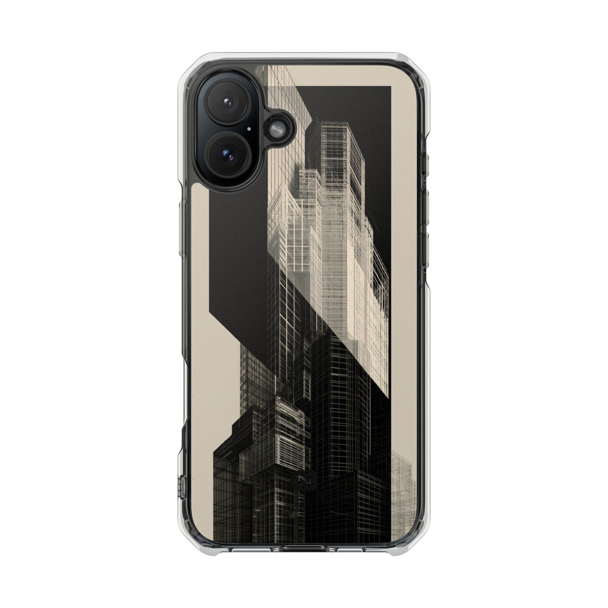Beige Impact MagSafe Phone Case for iPhone - Monolith Urban Grid