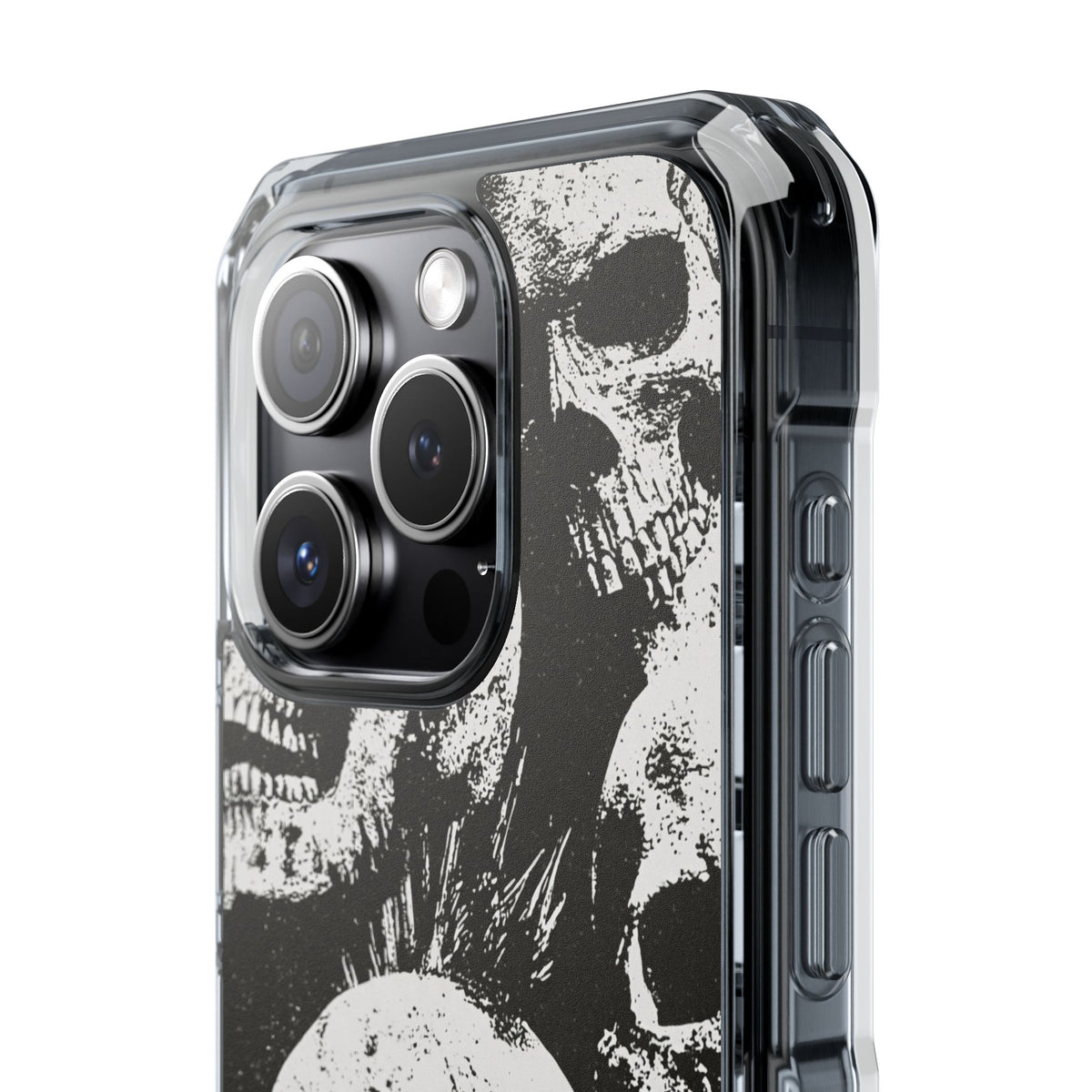 Punk Skull Riot · Clear Impact Magnetic Phone Case for iPhone · Black