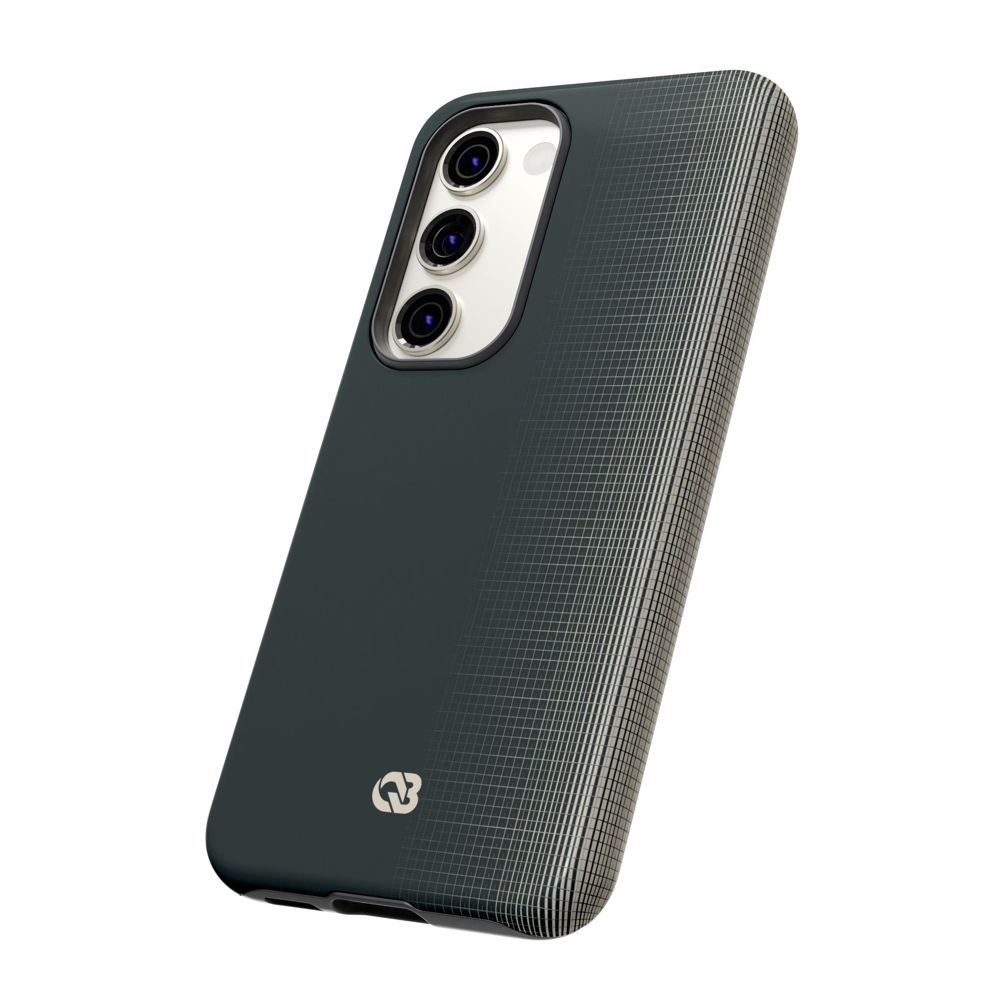 Grey Tough Phone Case for Samsung - Charcoal Tech Grid