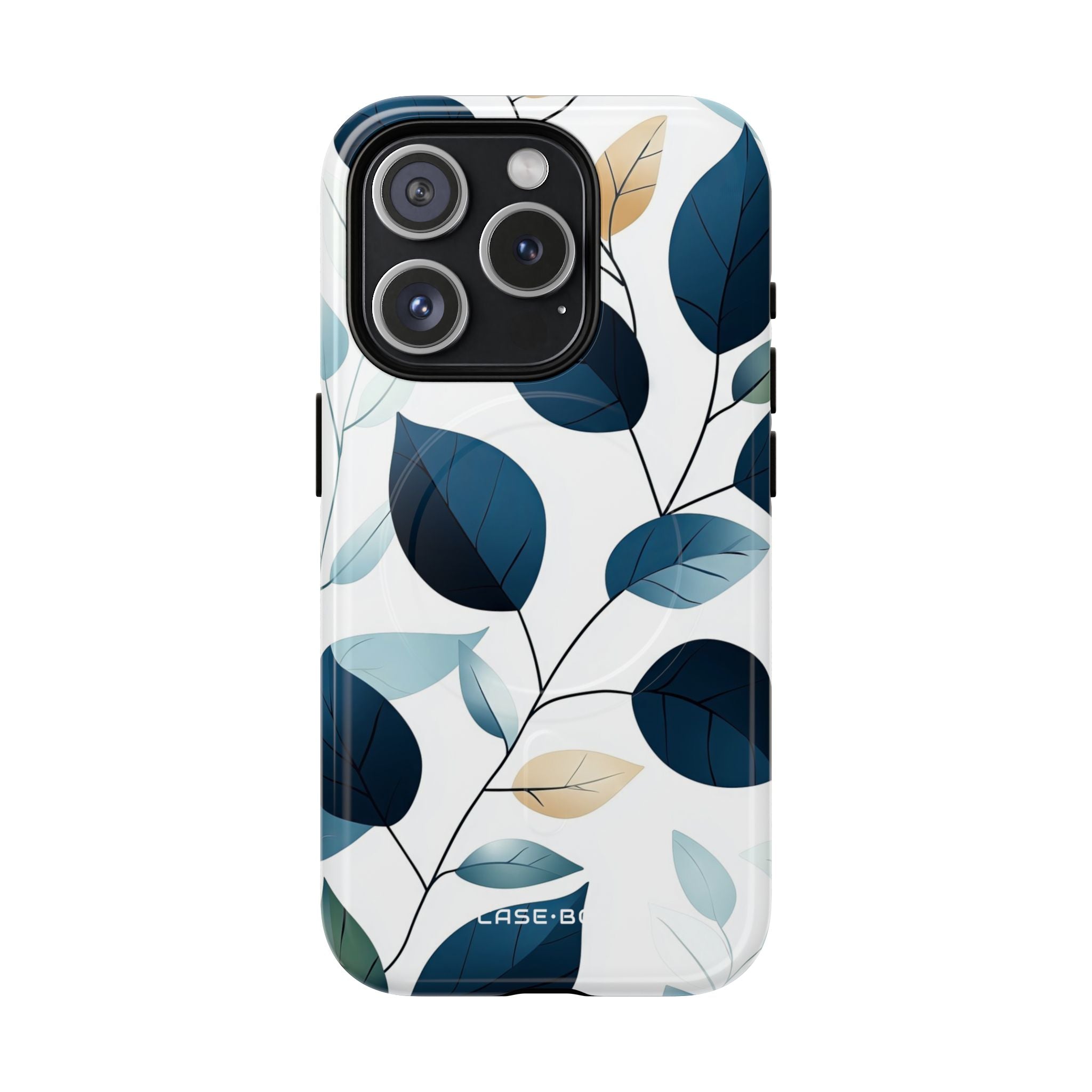 Navy Blattadern iPhone 15 Pro Case - Tough+