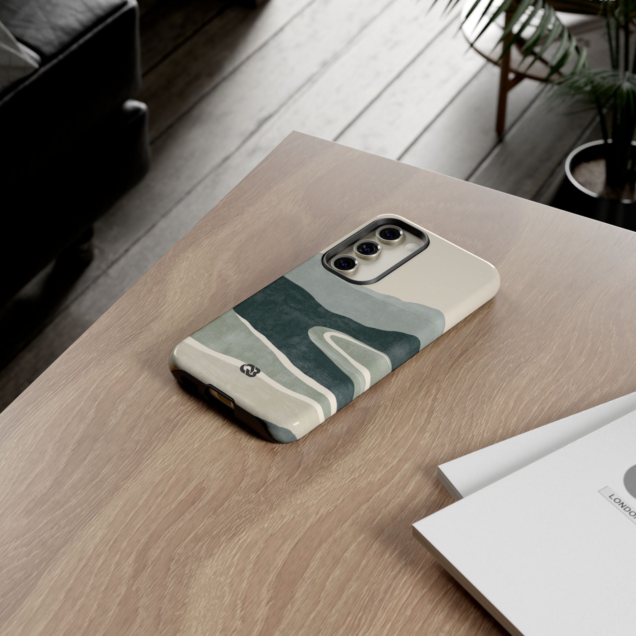 Green Tough Phone Case for Samsung - Misty Sage Valley