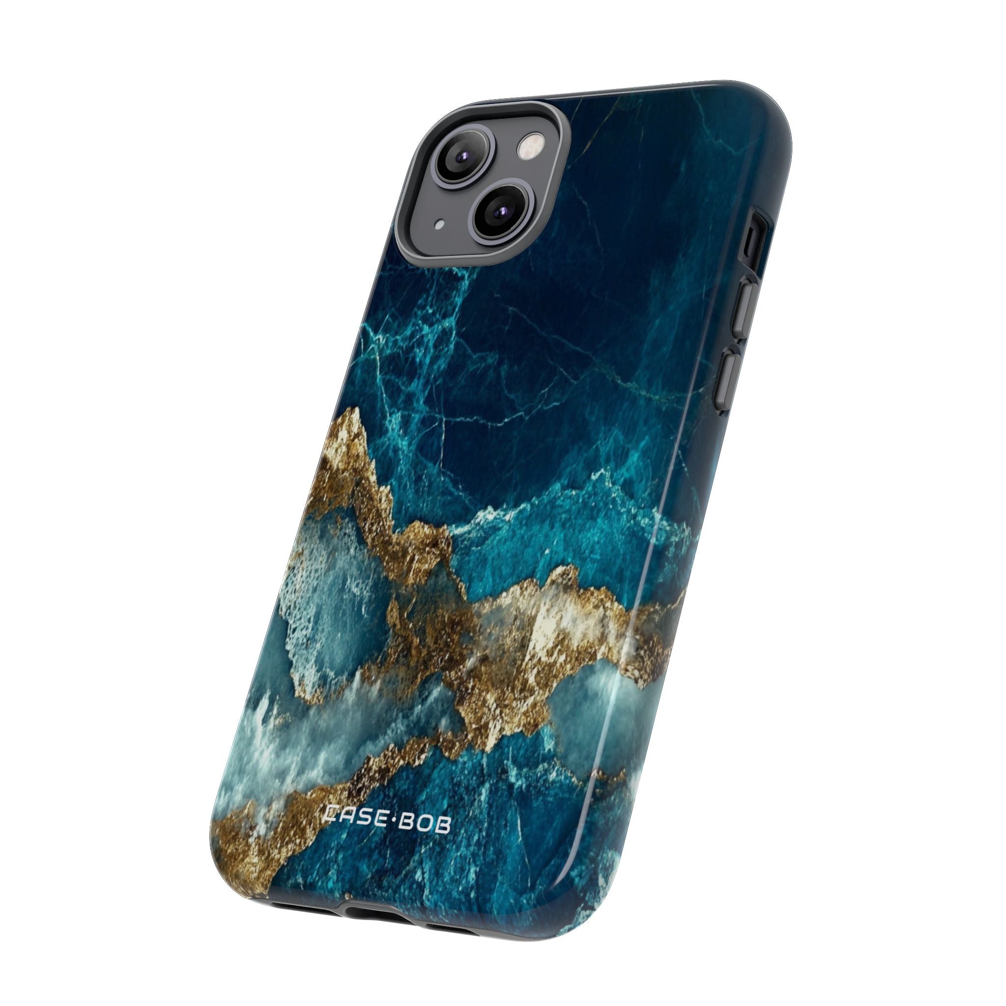 Gezacktes Gold Split iPhone 14 Plus Case - Tough