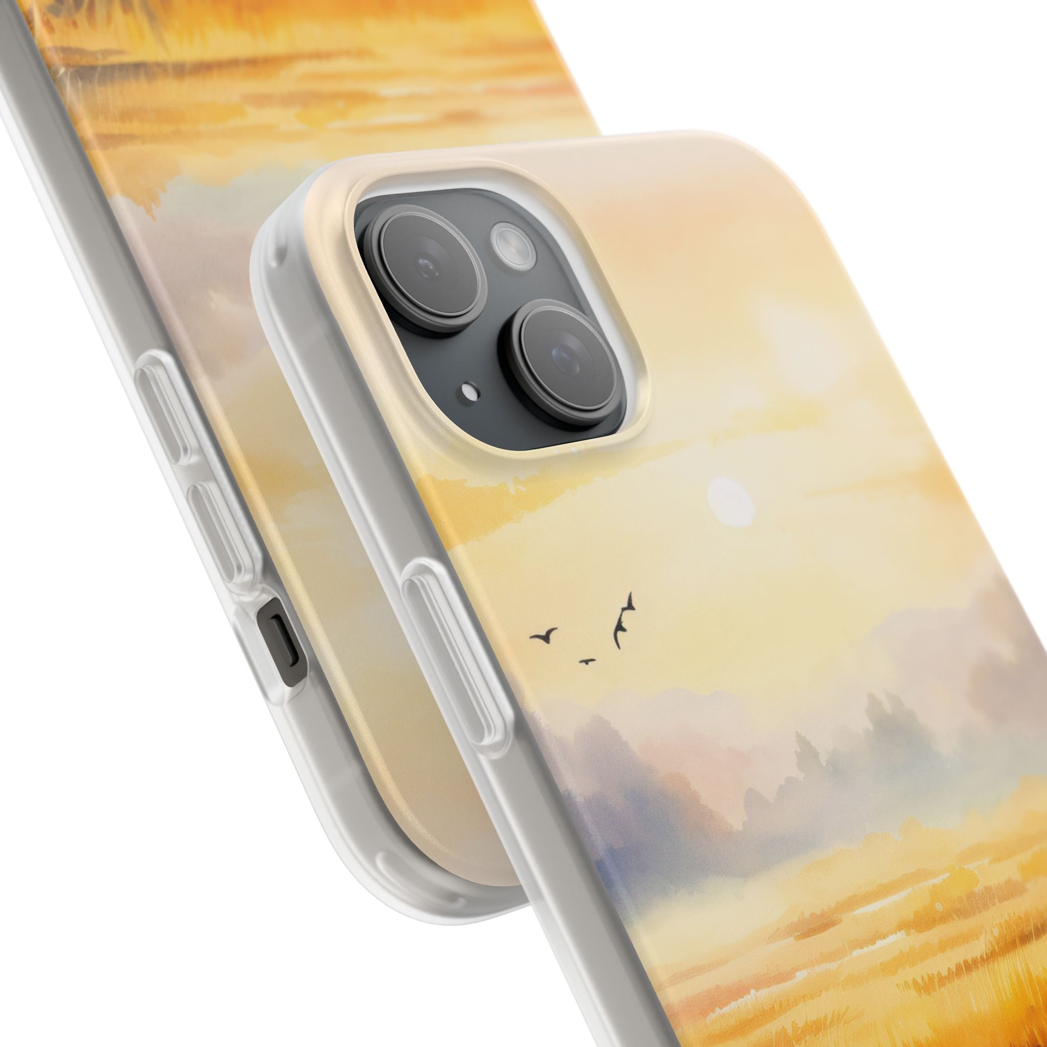 Glowing Sunrise iPhone 15 Plus Skal - Mjukt