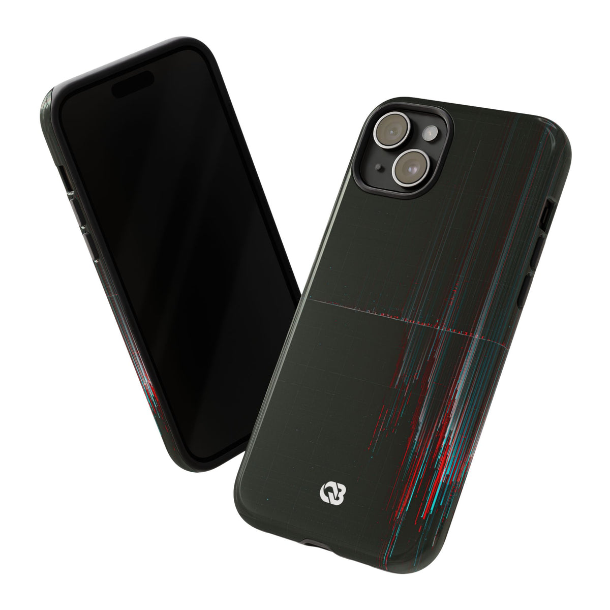 Black Tough Phone Case for iPhone - Corrupted Data Stream