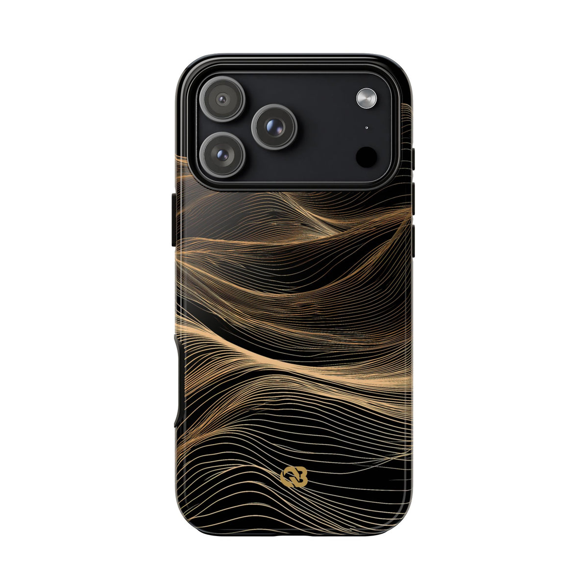 Black Tough Phone Case for iPhone - Copper Topo Ridge
