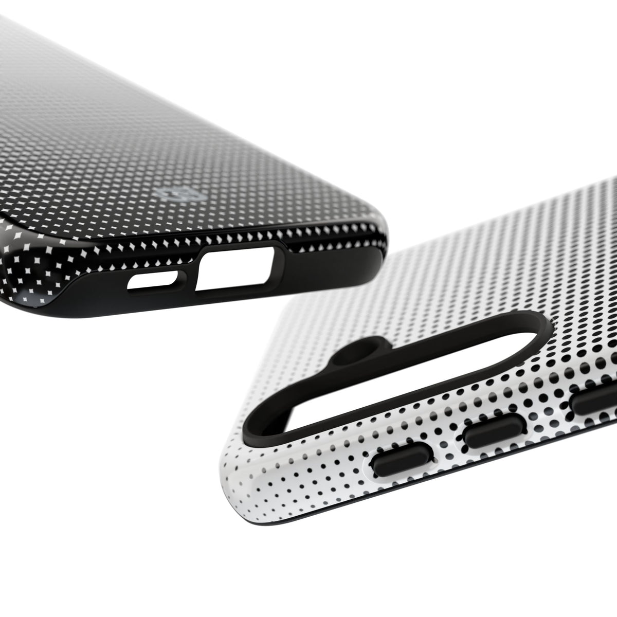 Black Tough Phone Case for Samsung - Obsidian Halftone Flux