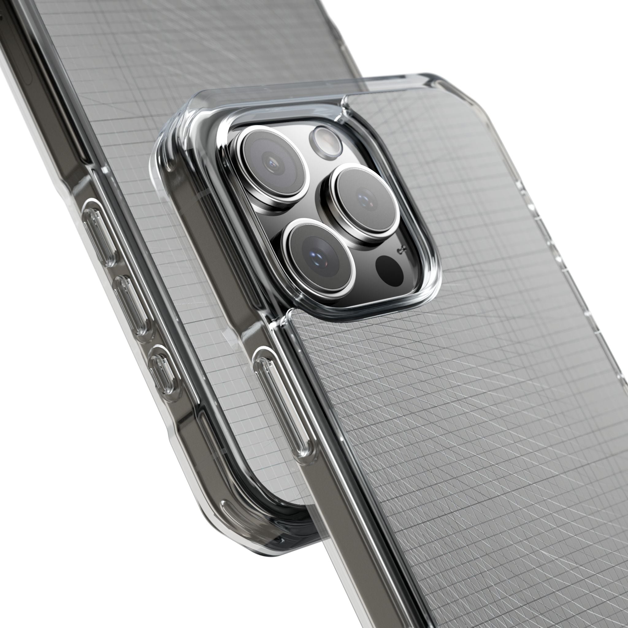 Grey Impact MagSafe Phone Case for iPhone - Chrome Mesh Warp
