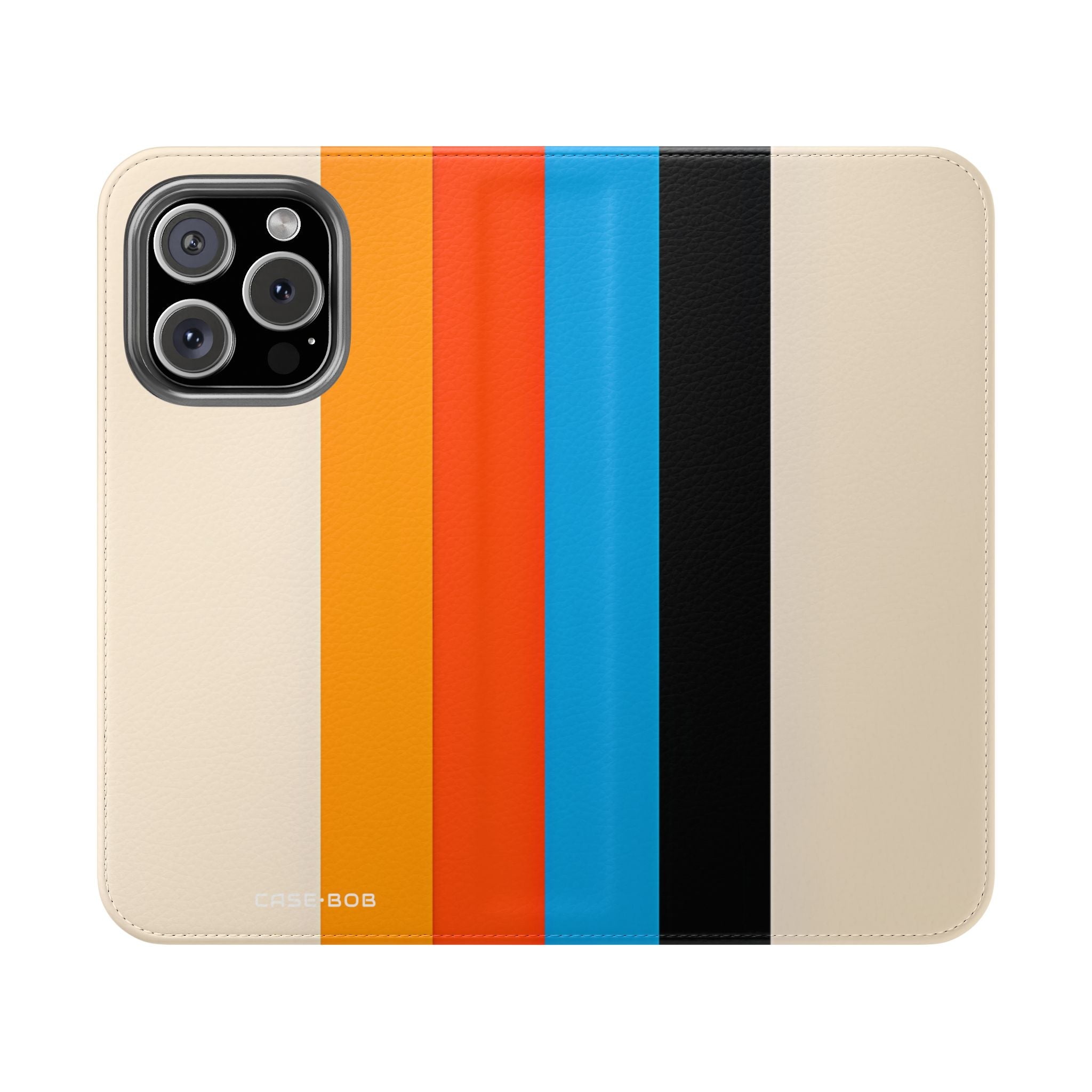 Rainbow Stripes Beige - iPhone 16 Pro Case - Wallet