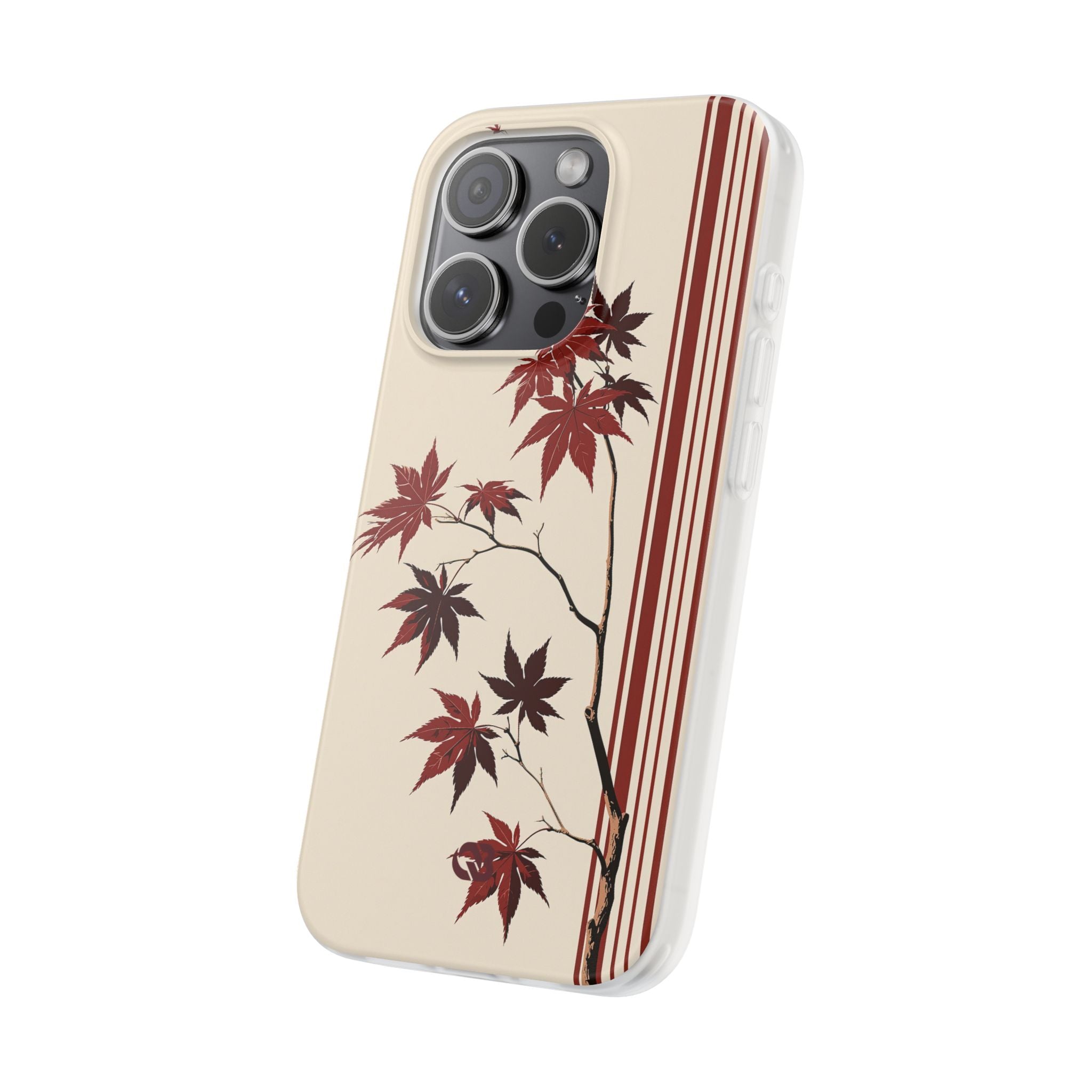 Red Lite Phone Case for iPhone - Crimson Momiji Stripe