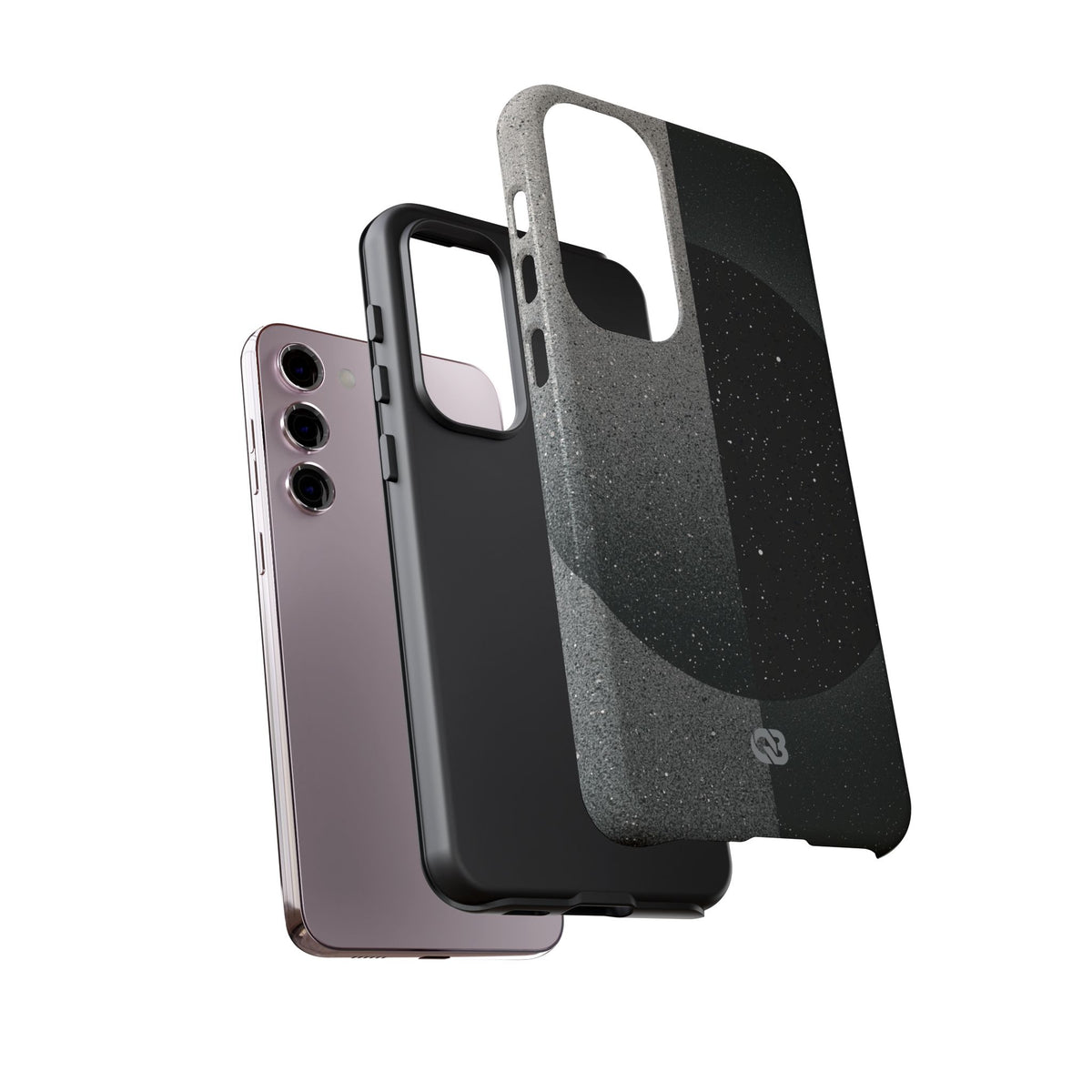 Black Tough Phone Case for Samsung - Lunar Static Orbit