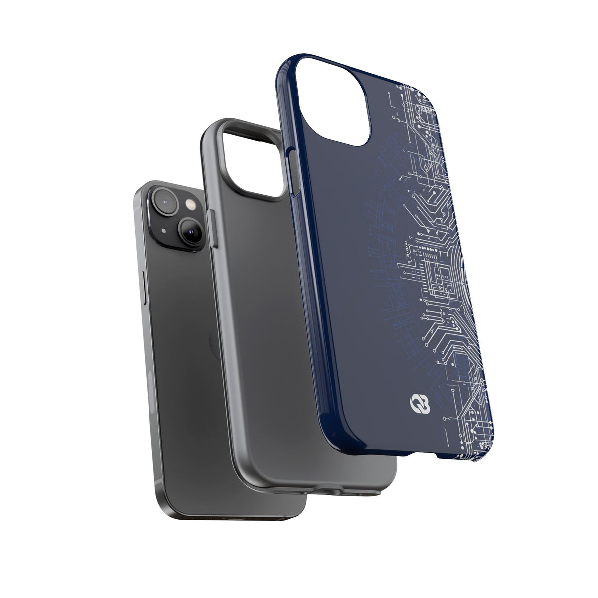 Blue Tough Phone Case for iPhone - Cobalt Circuit Logic