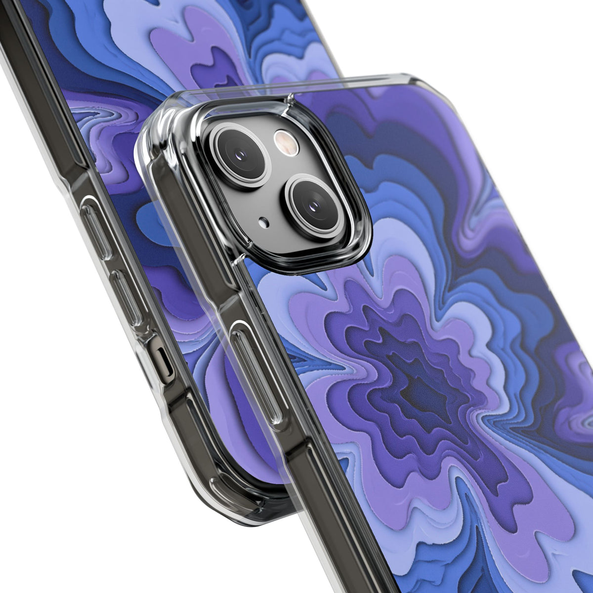 Periwinkle Strata Bloom · Clear Impact Magnetic Phone Case for iPhone · Purple