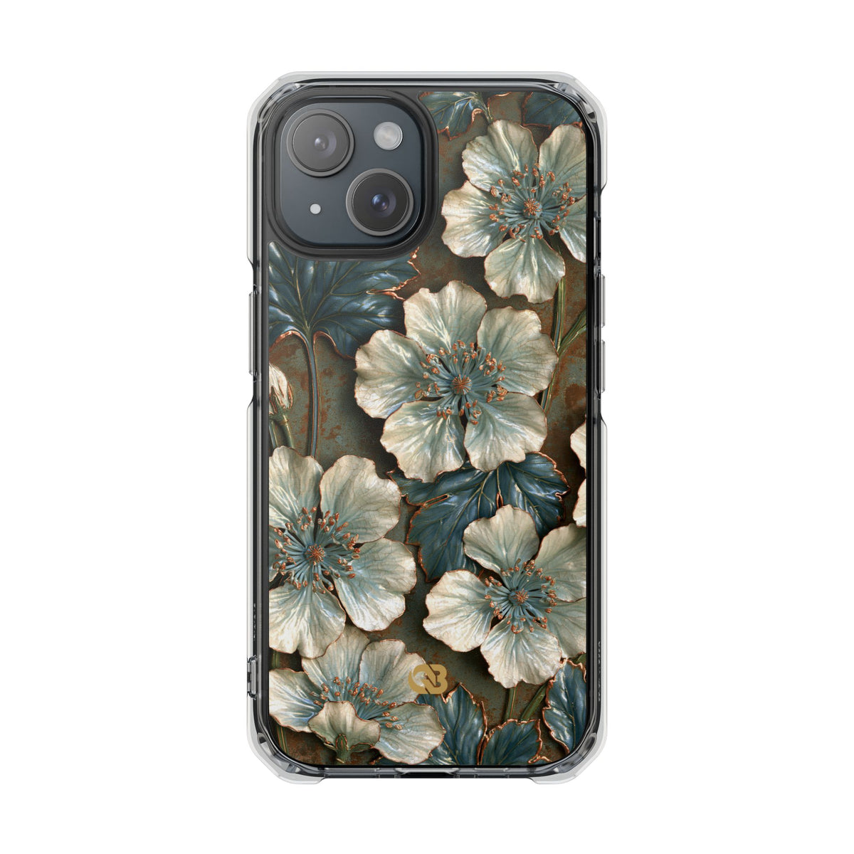 Gilded Blossom Reverie · Clear Impact Magnetic Phone Case for iPhone · Teal