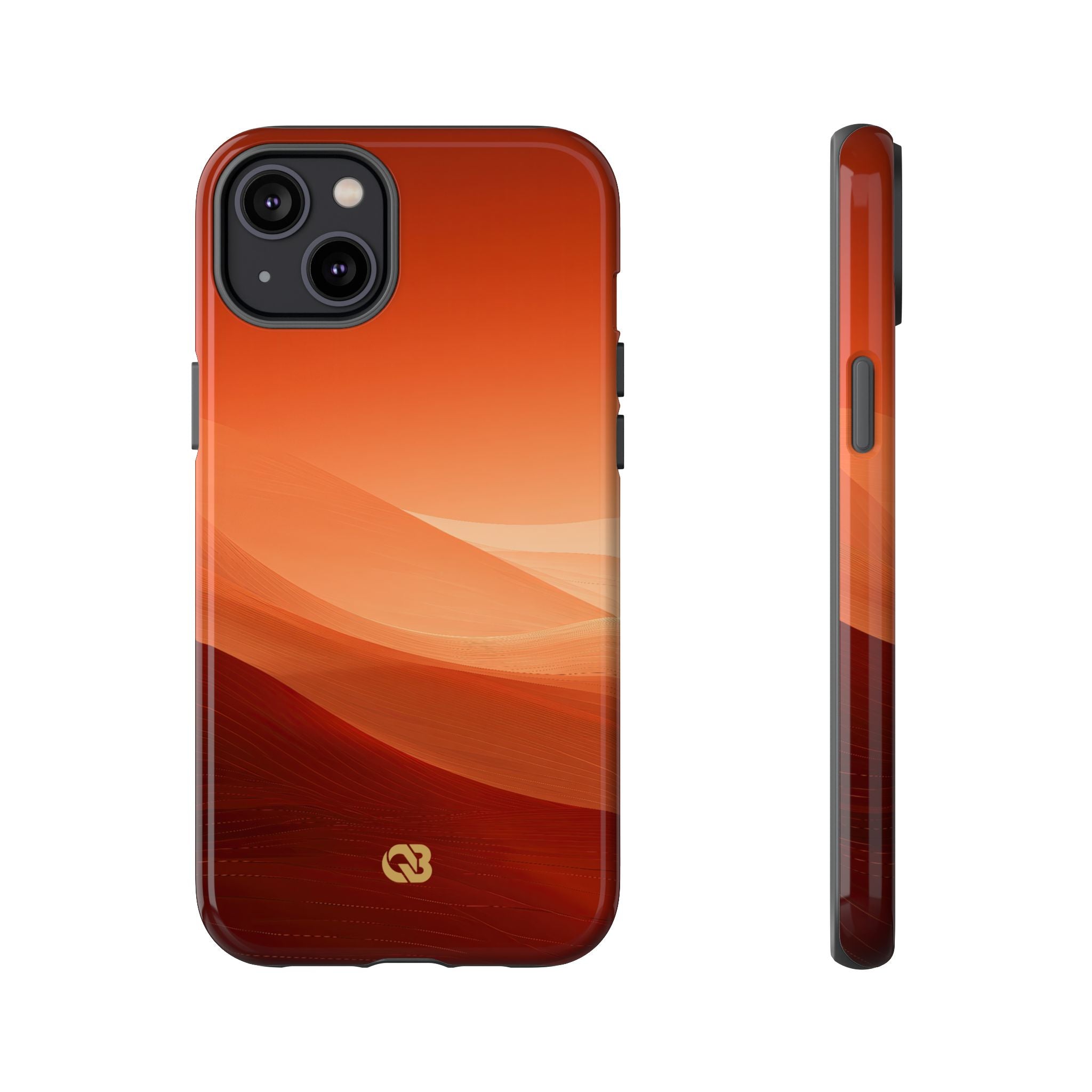 Orange Tough Phone Case for iPhone - Crimson Dune Gradient