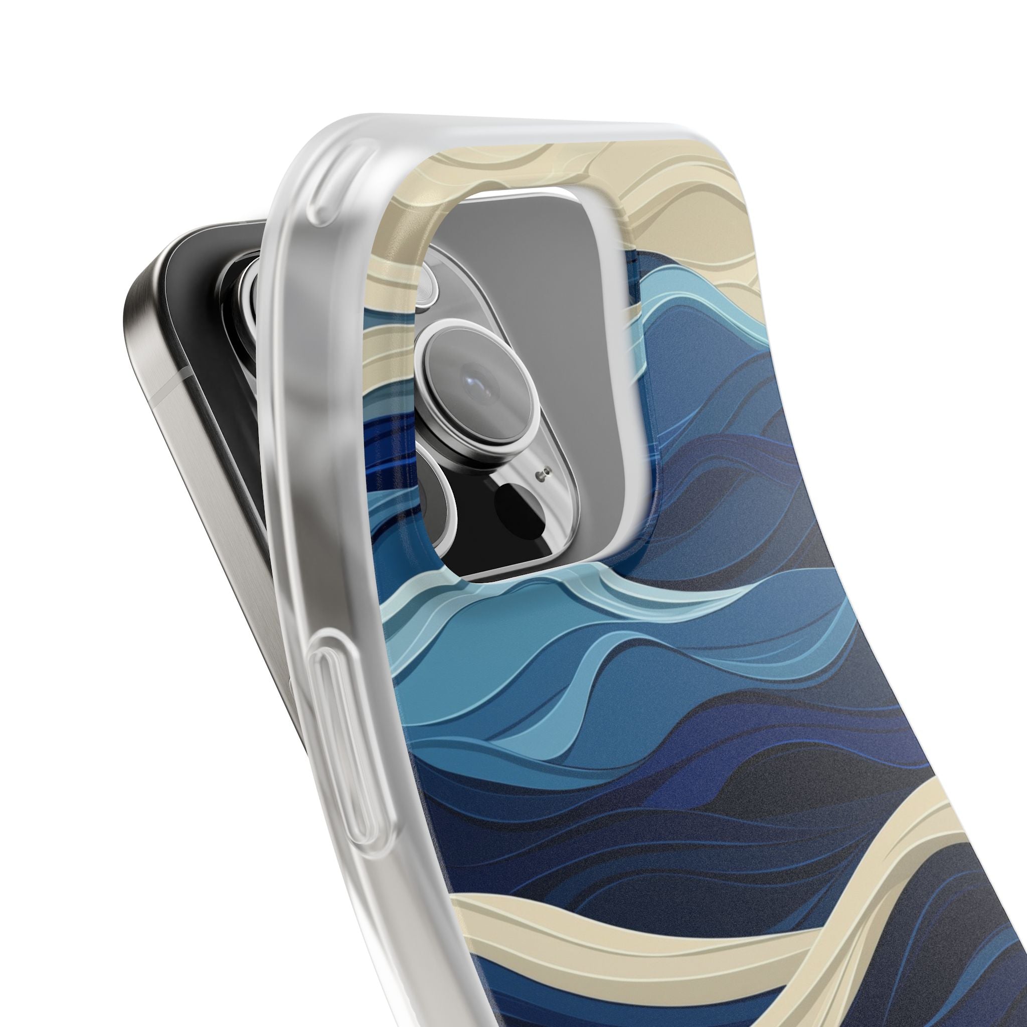 Cobalt Coast Layers · Soft Phone Case for iPhone