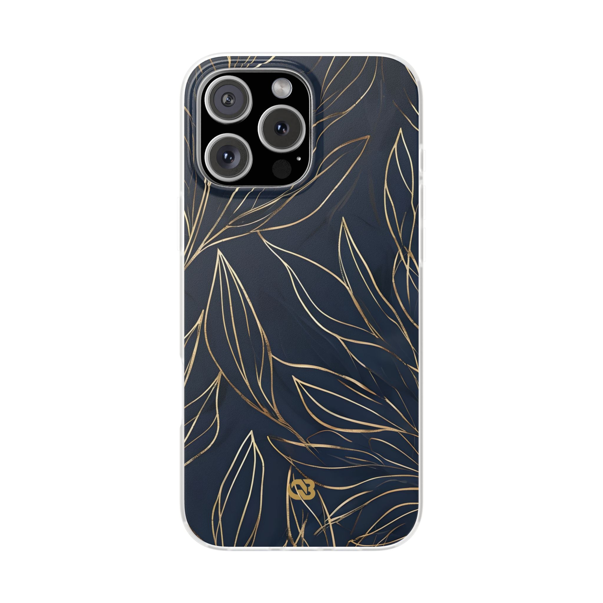 Gilded Navy Foliage · Soft Phone Case for iPhone