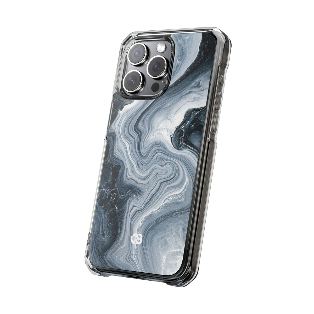 Suminagashi Ink Flow · Clear Impact Magnetic Phone Case for iPhone · Grey