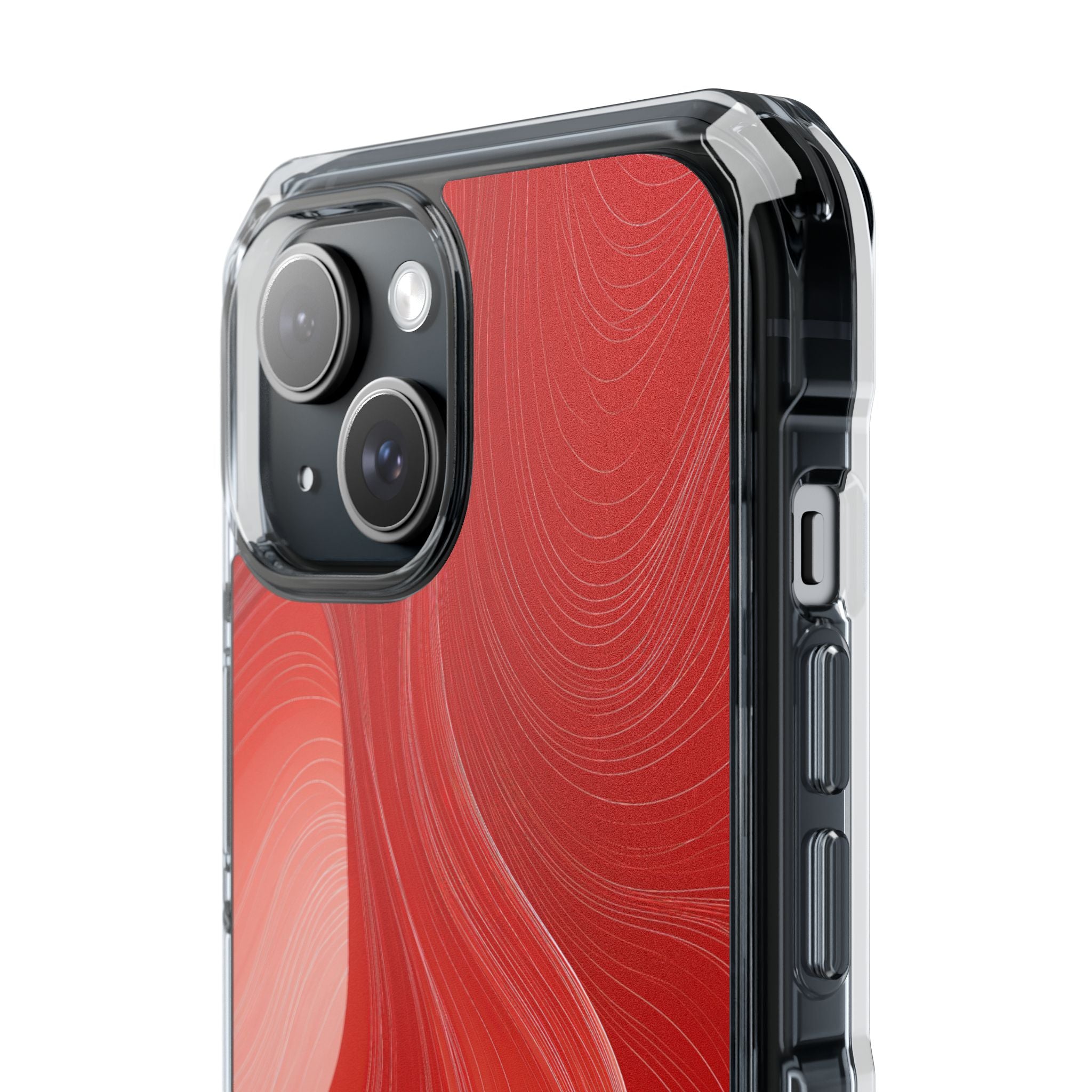 Red Impact MagSafe Phone Case for iPhone - Crimson Silk Strands