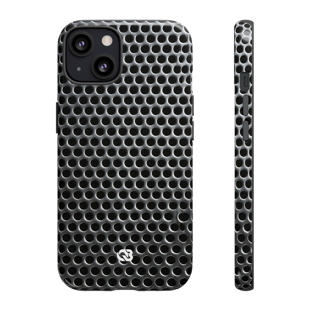 Brushed Perforated Steel · Tough Phone Case for iPhone · Silver