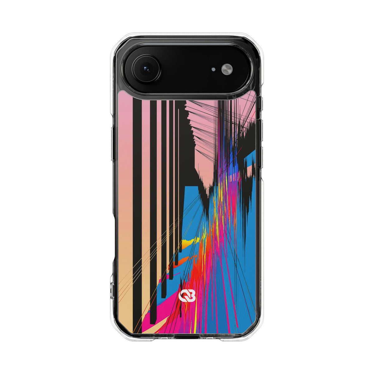 Blue Impact MagSafe Phone Case for iPhone - Fractured Data Skyline