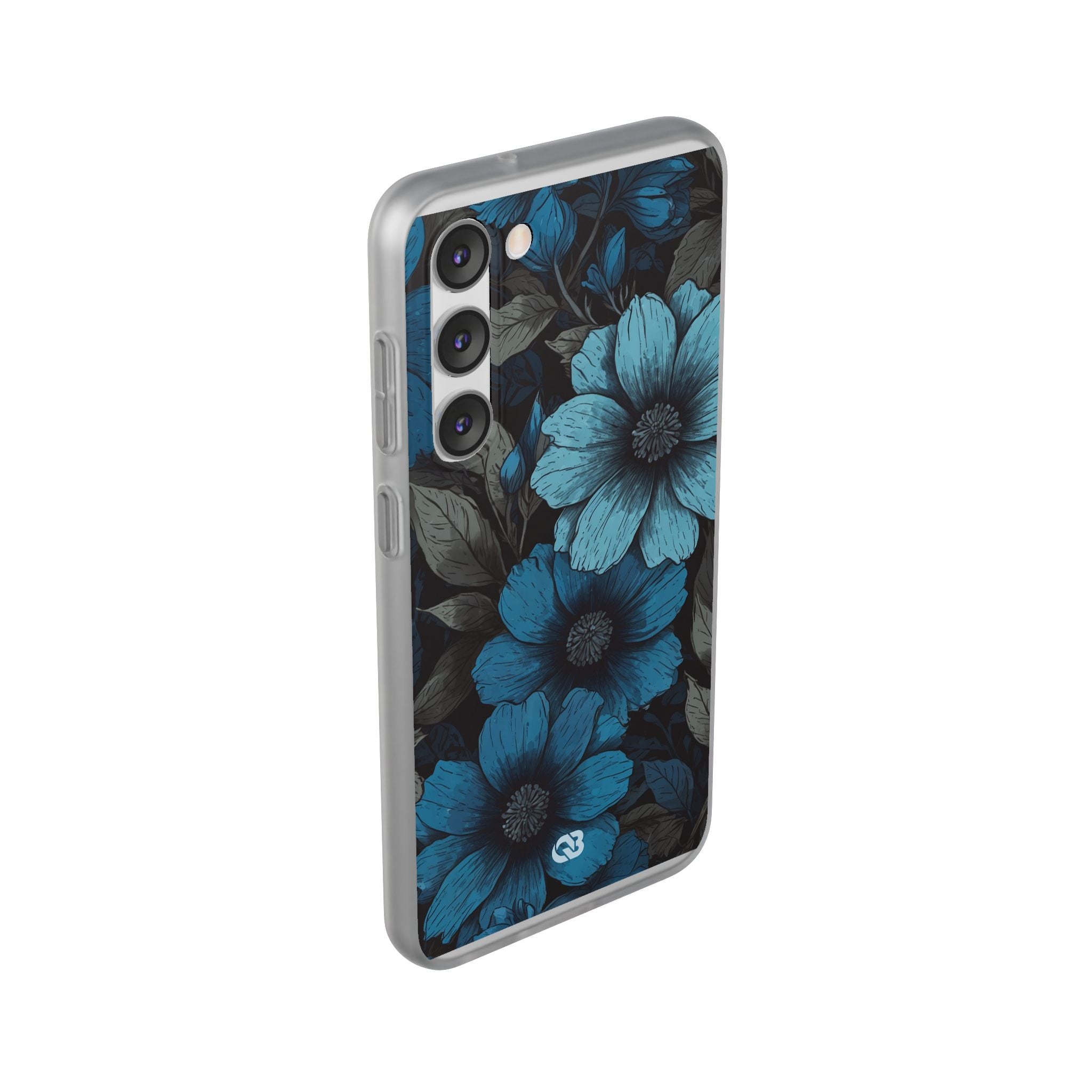 Obsidian Blue Petals · Soft Phone Case for Samsung